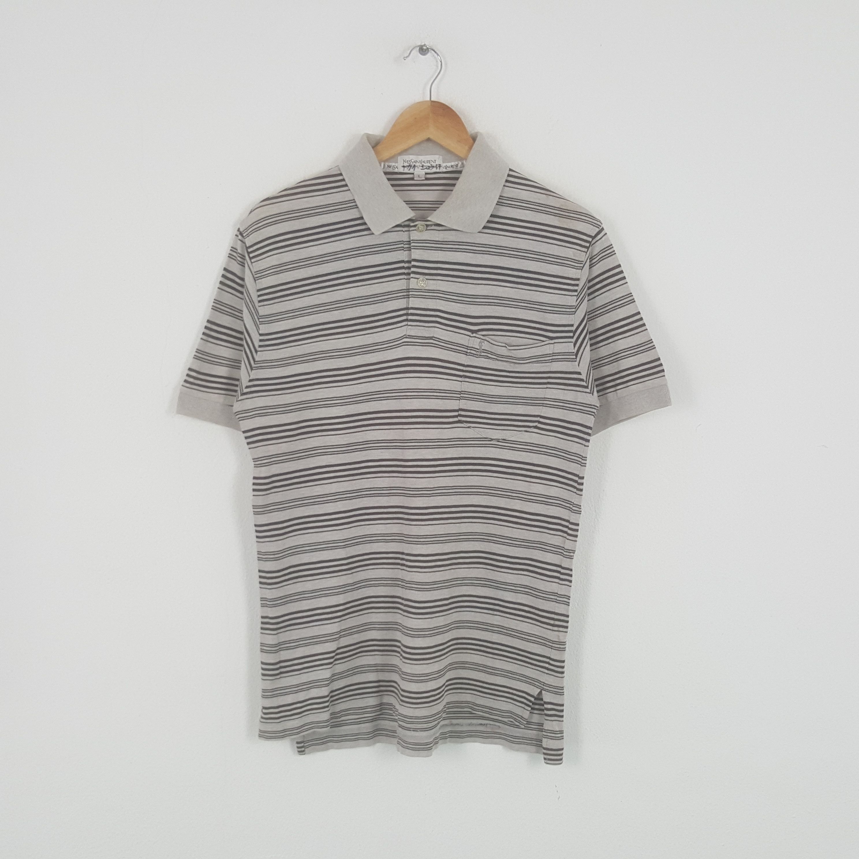 Vintage Yves Saint Laurent Stripe Polo Shirt