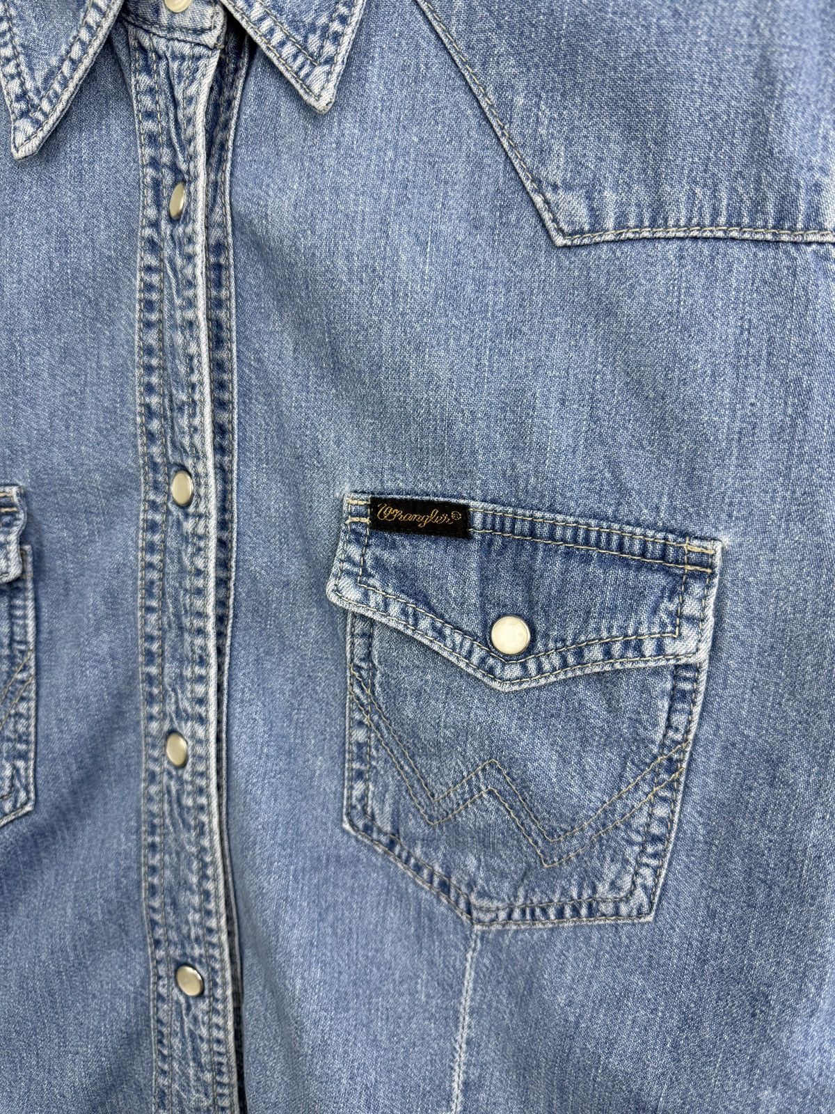 Wrangler 🇺🇸 Vintage 90s Wrangler Authentic Western Denim Shirt USA Size M / US 6-8 / IT 42-44 - 4 Thumbnail