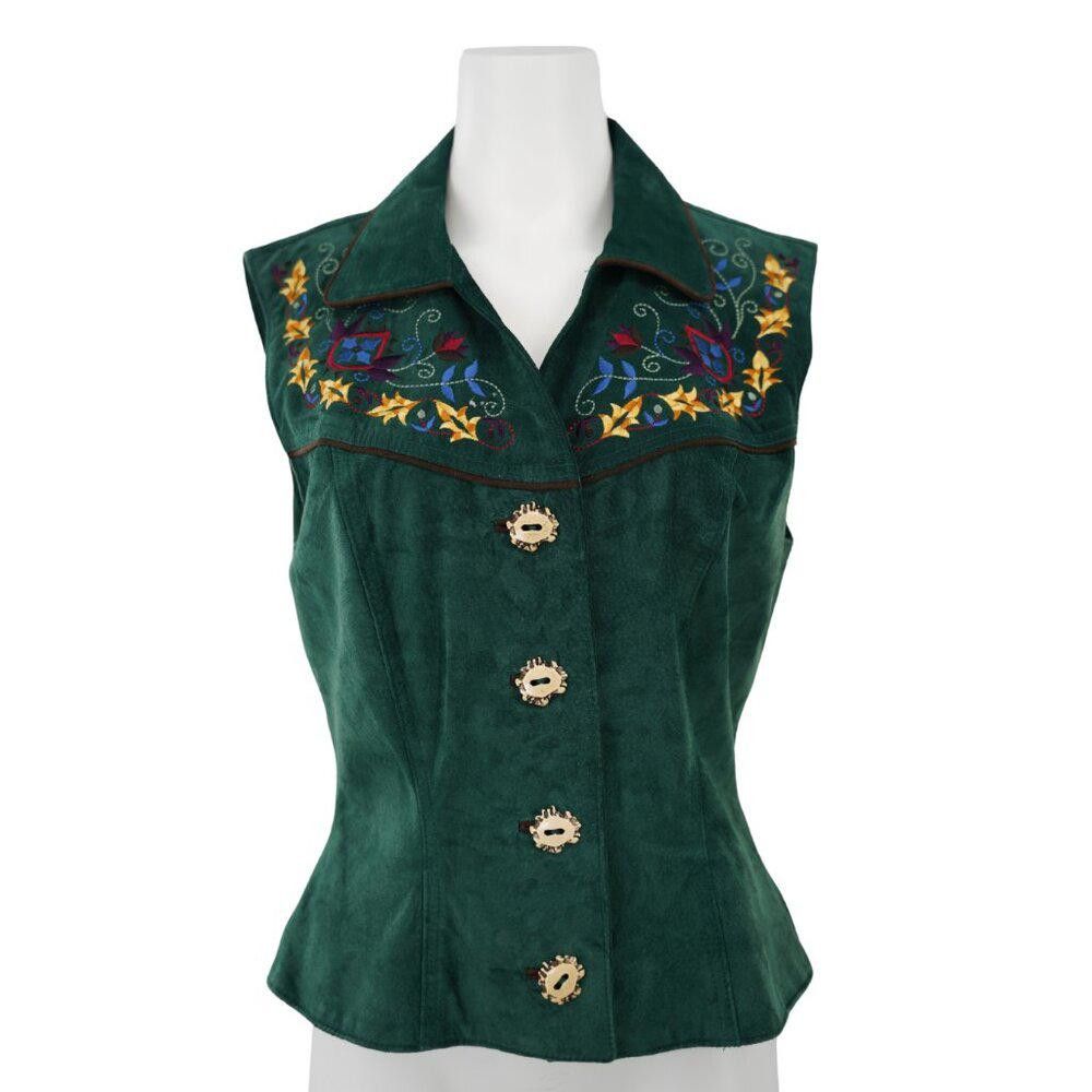 Designer Vintage Hairston Roberson Floral Embroidered Vest Size S/M Size M / US 6-8 / IT 42-44 - 1 Thumbnail