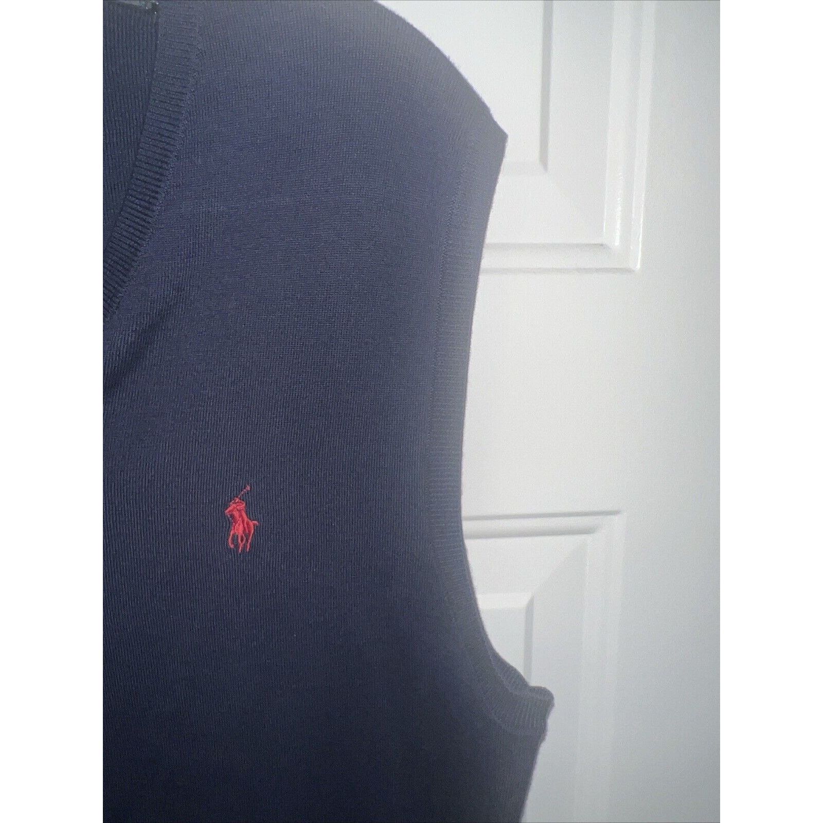 Polo Ralph Lauren Polo Ralph Lauren Sweater Vest Mens Large Navy Red Vintage Size US L / EU 52-54 / 3 - 4 Thumbnail