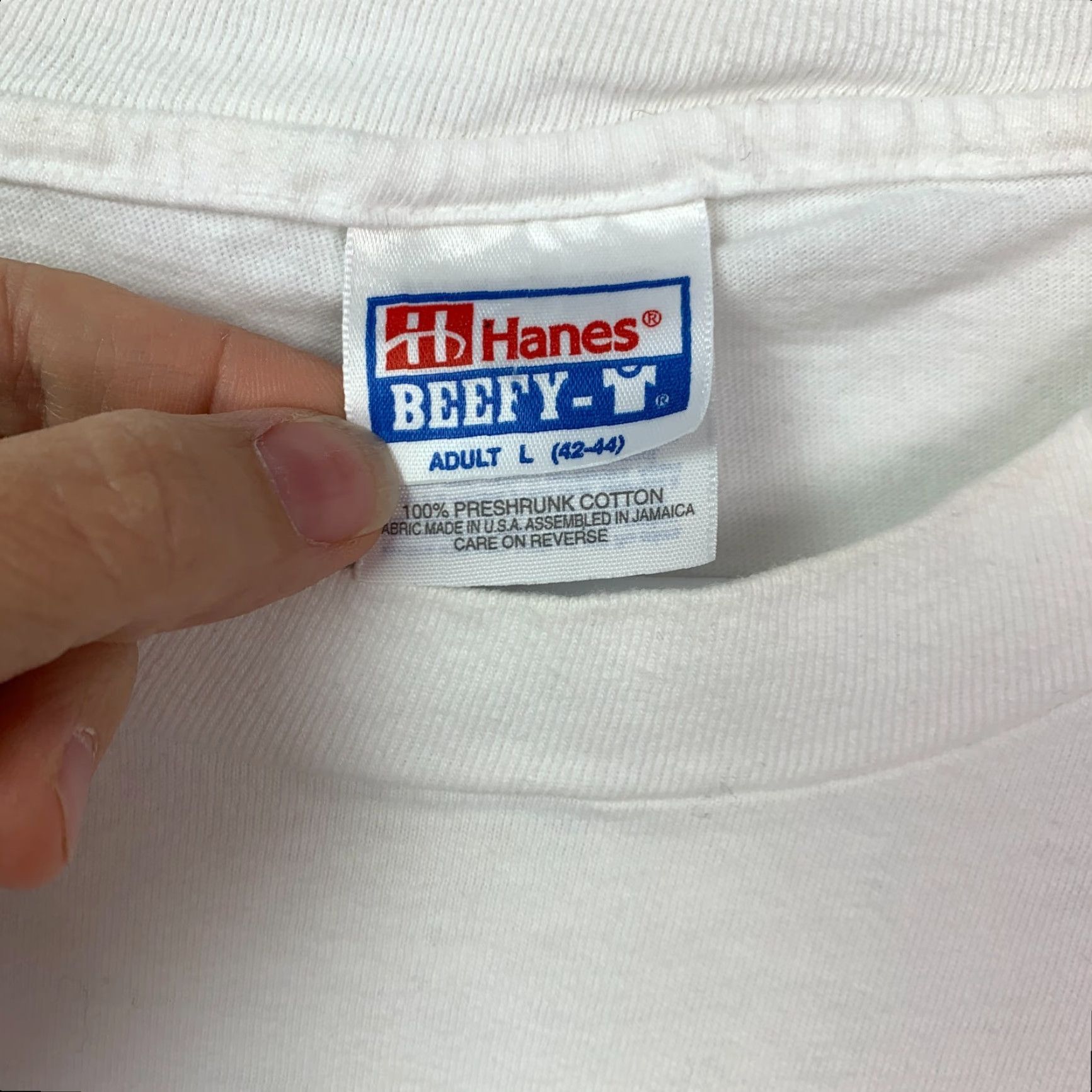 Hanes VINTAGE Hanes T-Shirt Atlanta Olympics 1996 Graphic Print White Cotton Unisex Adults L Short Sleeve Crew Neck Modern Classic Size US L / EU 52-54 / 3 - 5 Thumbnail