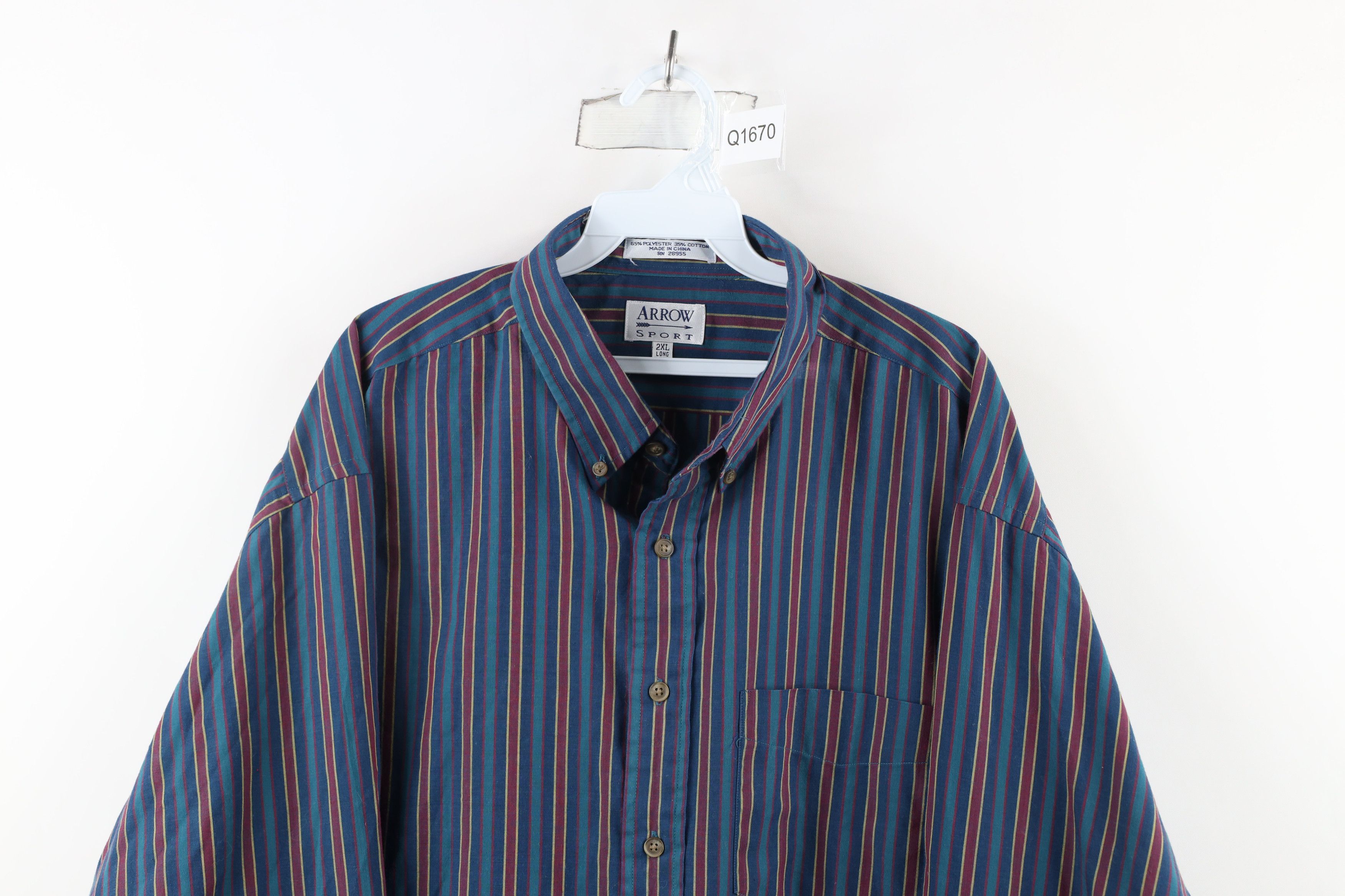Vintage Vintage 90s Streetwear Rainbow Striped Button Down Shirt Size US XXL / EU 58 / 5 - 2 Thumbnail