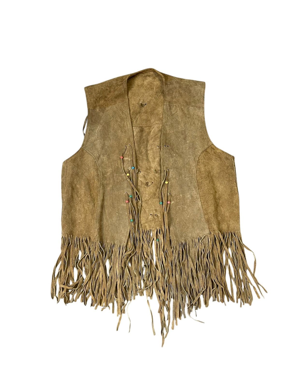 Japanese Brand Vintage Sullivan Of Albuquerque Native Pattern Leather Vest Size US S / EU 44-46 / 1 - 1 Thumbnail