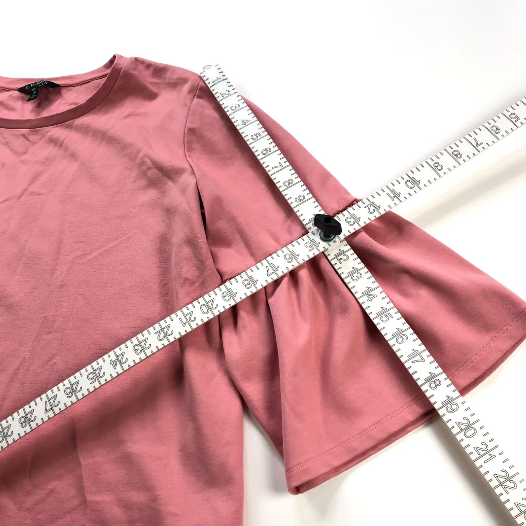Ralph Lauren Lauren Ralph Lauren Blouse Shirt Viscose Nylon Pink XXL Bell Sleeve Pullover Top Women Regular Fit Crew Neck Casual Business Modern Classic Size XXL / US 16-18 / IT 52-54 - 4 Thumbnail