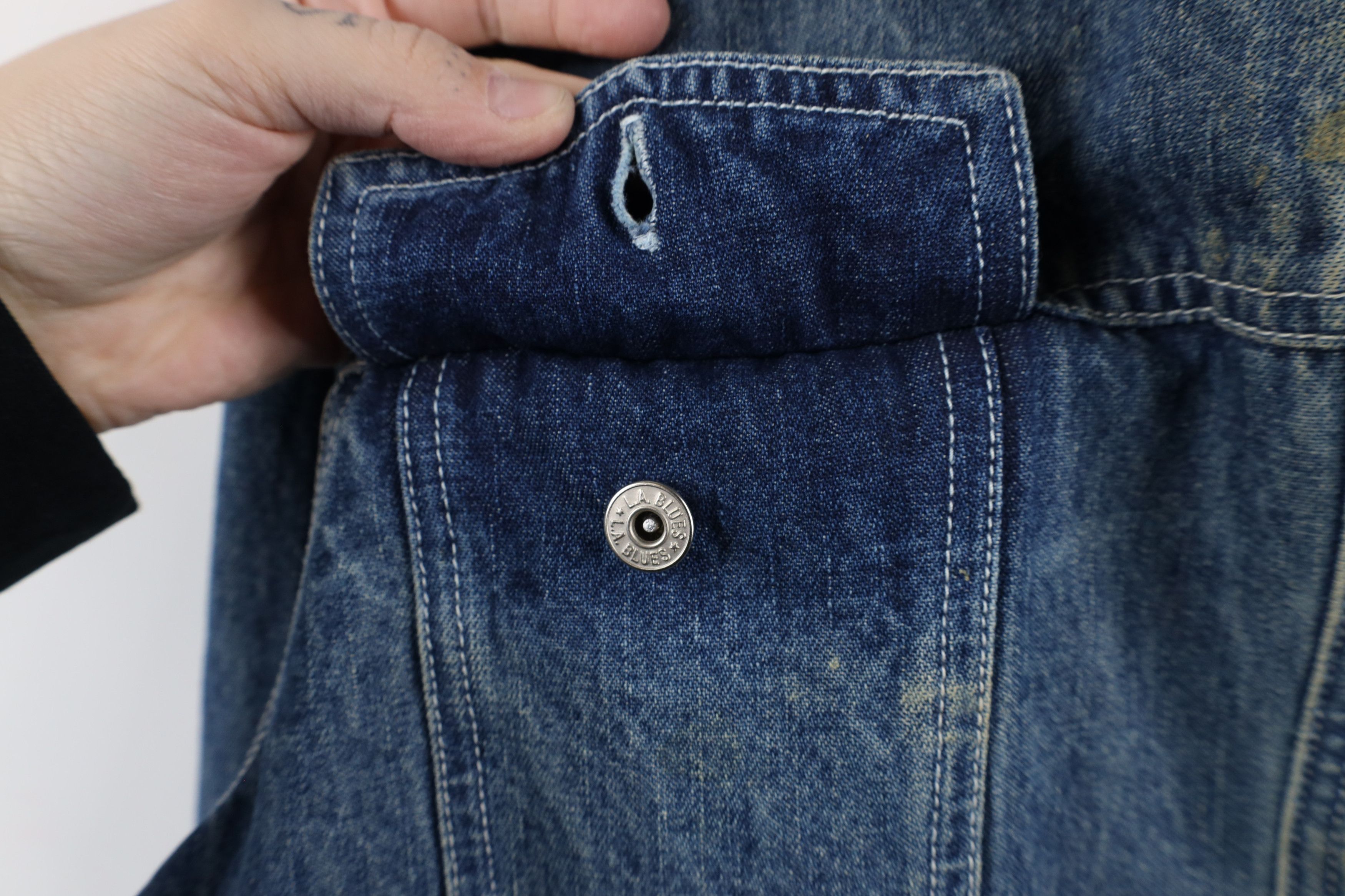 Vintage Vintage 90s Y2K LA Blues Babydoll Denim Trucker Jacket Size L / US 10 / IT 46 - 10 Thumbnail