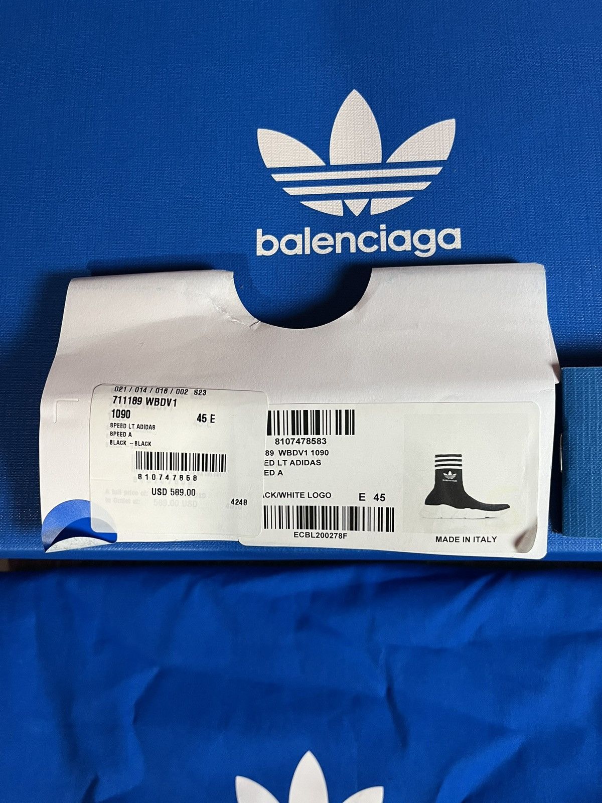 Adidas × Balenciaga Balenciaga x Adidas Speed Trainer Sock Sneaker - Size 11 Size US 12 / EU 45 - 8 Thumbnail