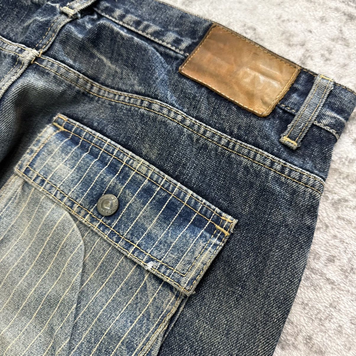 Kapital 2000s Antgauge Japan Reconstructed Pinstripe Panel Denim Size US 33 - 15 Thumbnail