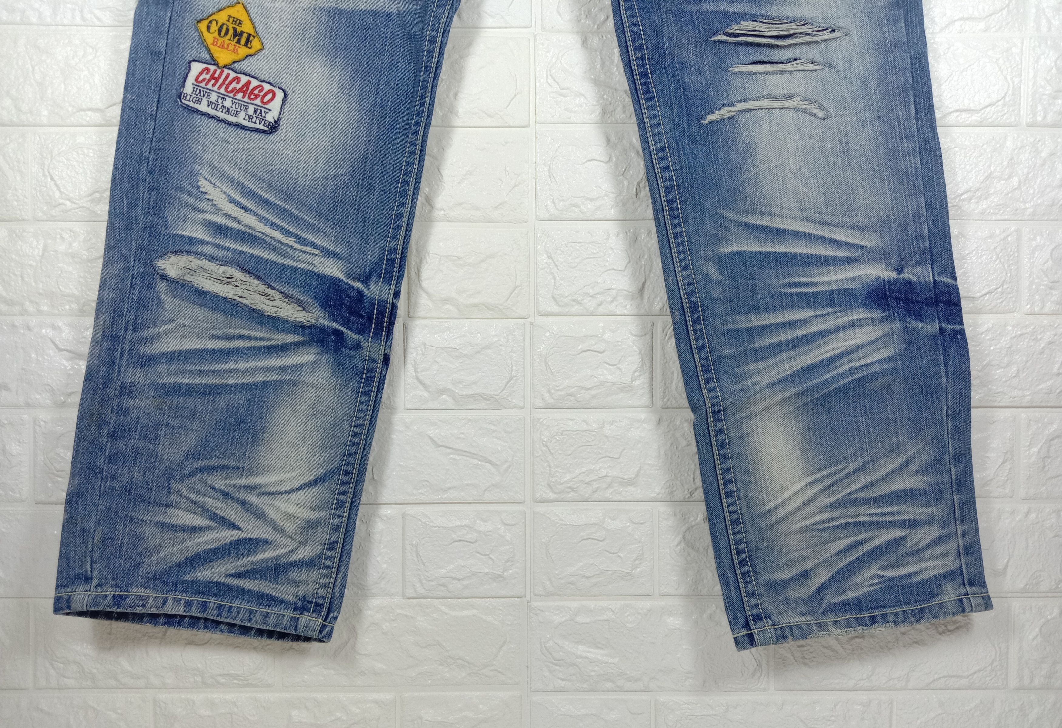 Japanese Brand Vintage Love Denim Patchwork Distressed Design Jeans Size US 34 / EU 50 - 4 Thumbnail