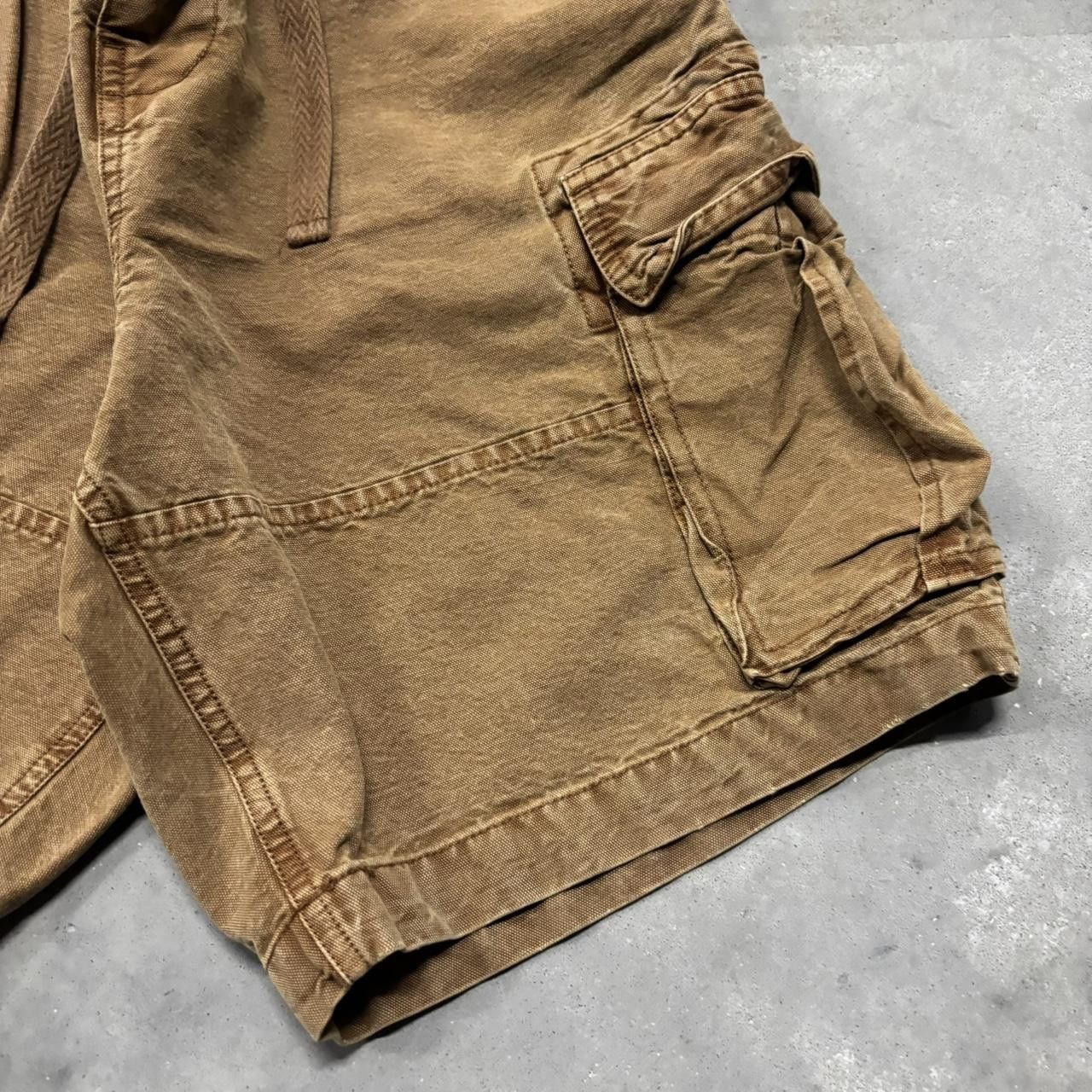 Japanese Brand × Vintage Crazy Vintage Y2K/2000s Tan Summer Essential Cargo Shorts! Size US 34 / EU 50 - 4 Thumbnail
