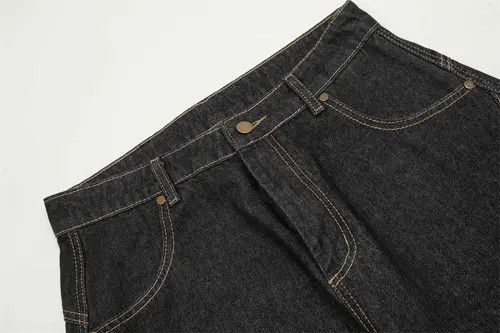 Japanese Brand × Jean Men's loose wide-leg jeans with letter embroidery pockets Size US 32 / EU 48 - 3 Thumbnail
