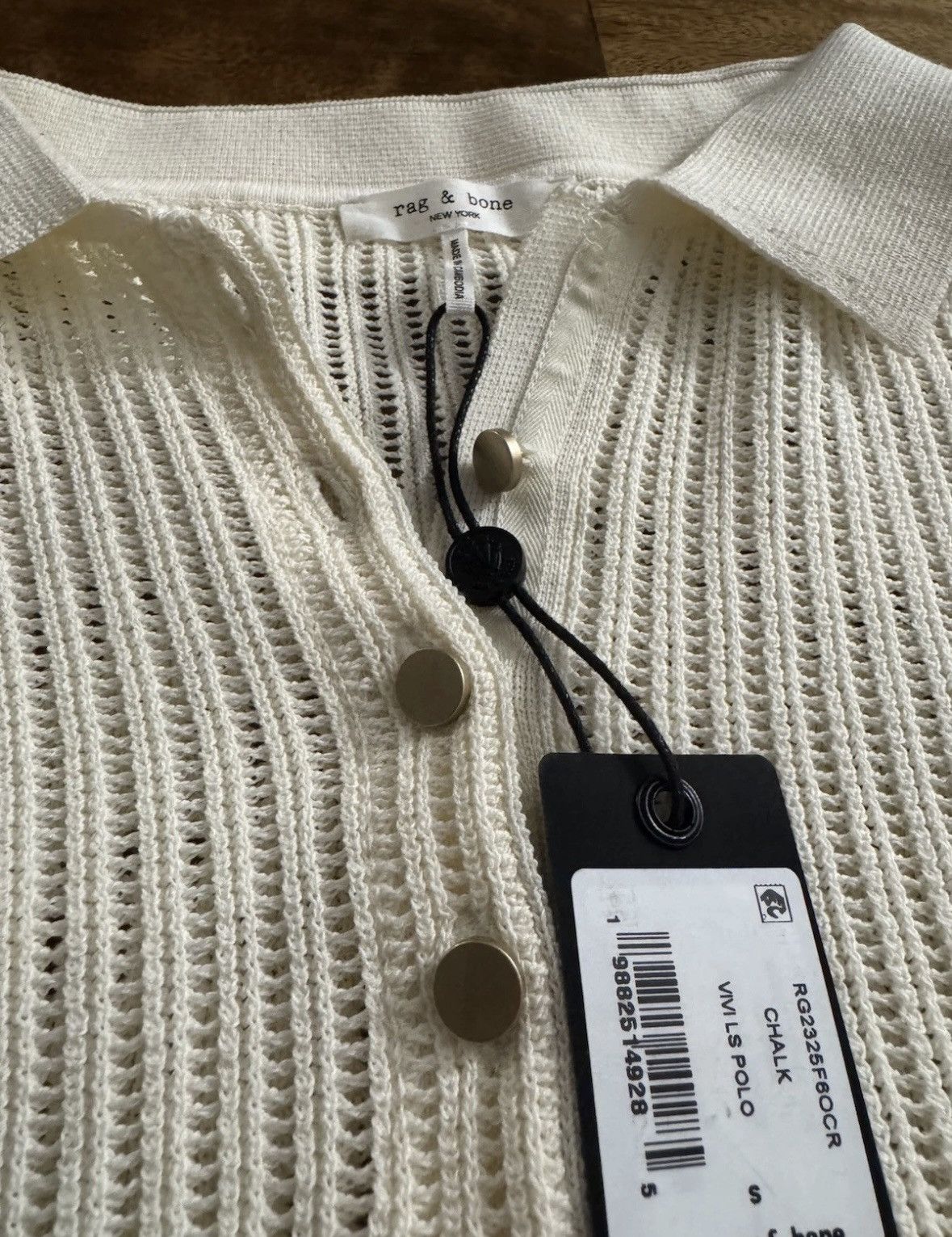 Rag & Bone Rag & Bone Vivi Polo Sweater Small Chalk White Size S / US 4 / IT 40 - 10 Thumbnail