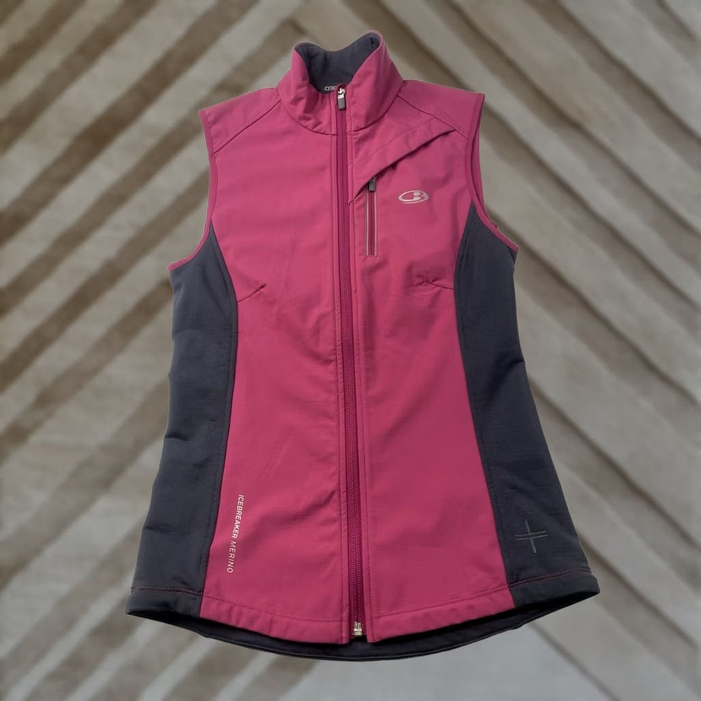 Icebreaker Icebreaker Women's XS Pink Softshell Full Zip Vest Lightweight Breathable Hiking Running Windbreaker Size XS / US 0-2 / IT 36-38 - 1 Thumbnail