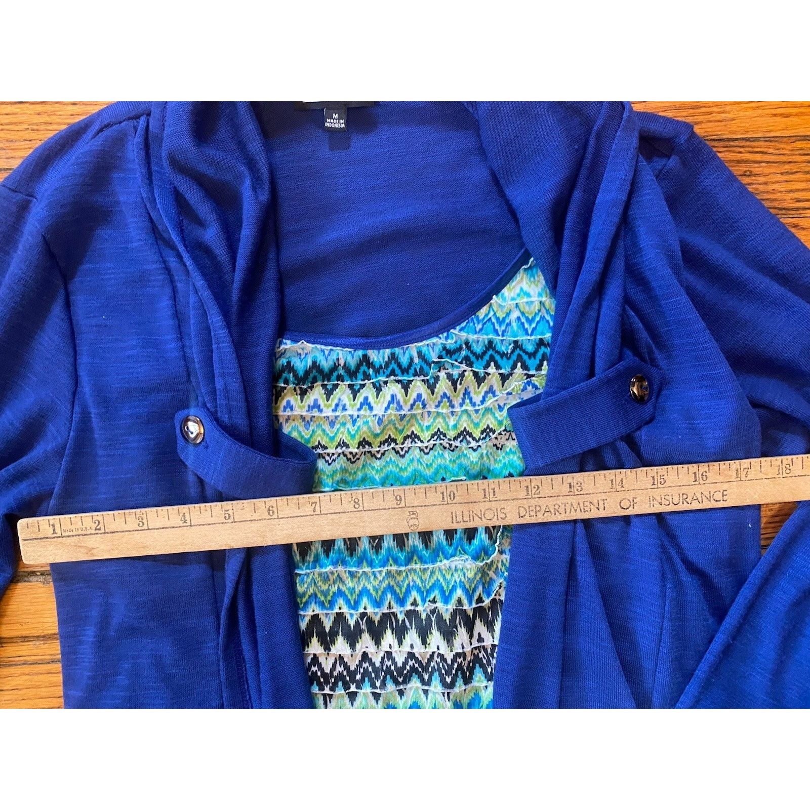 Other NWT Notations Layered Sweater Women’s Medium Blue Multi $48 Size M / US 6-8 / IT 42-44 - 6 Thumbnail