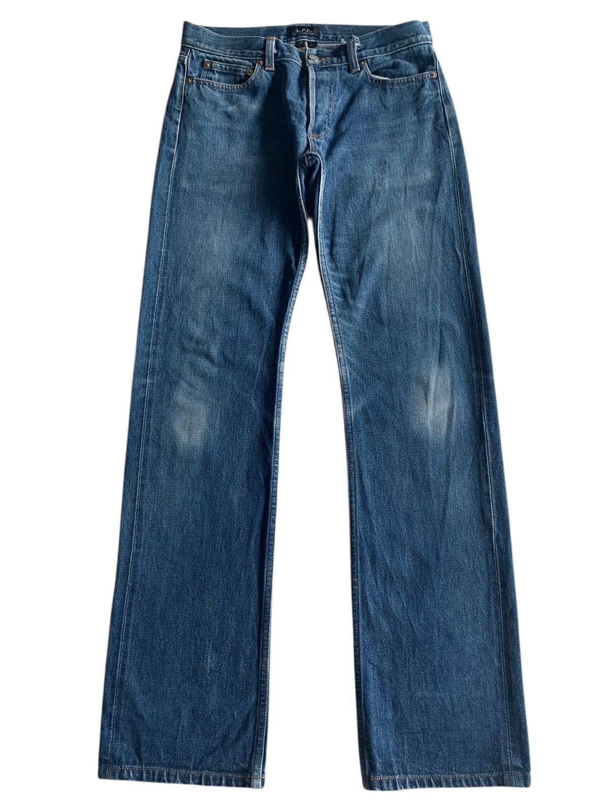 A.P.C. VINTAGE APC SELVEDGE BUTTON FLY FADED DISTRESSED DENIM Size US 30 / EU 46 - 1 Thumbnail
