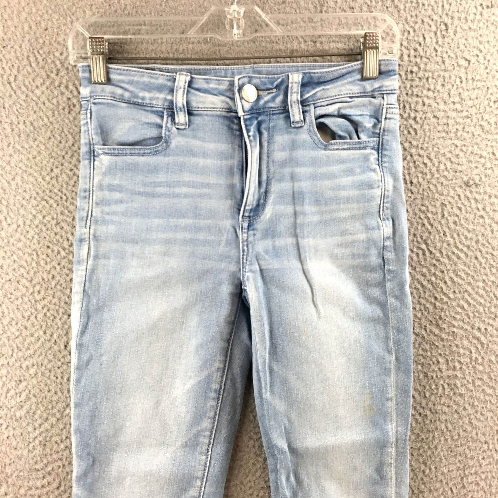 American Eagle Outfitters American Eagle Outfitters Jeans Womens 4 Regular Light Wash Skinny Zip Fly Stretch Denim Jeans Size 27" / US 4 / IT 40 - 2 Thumbnail