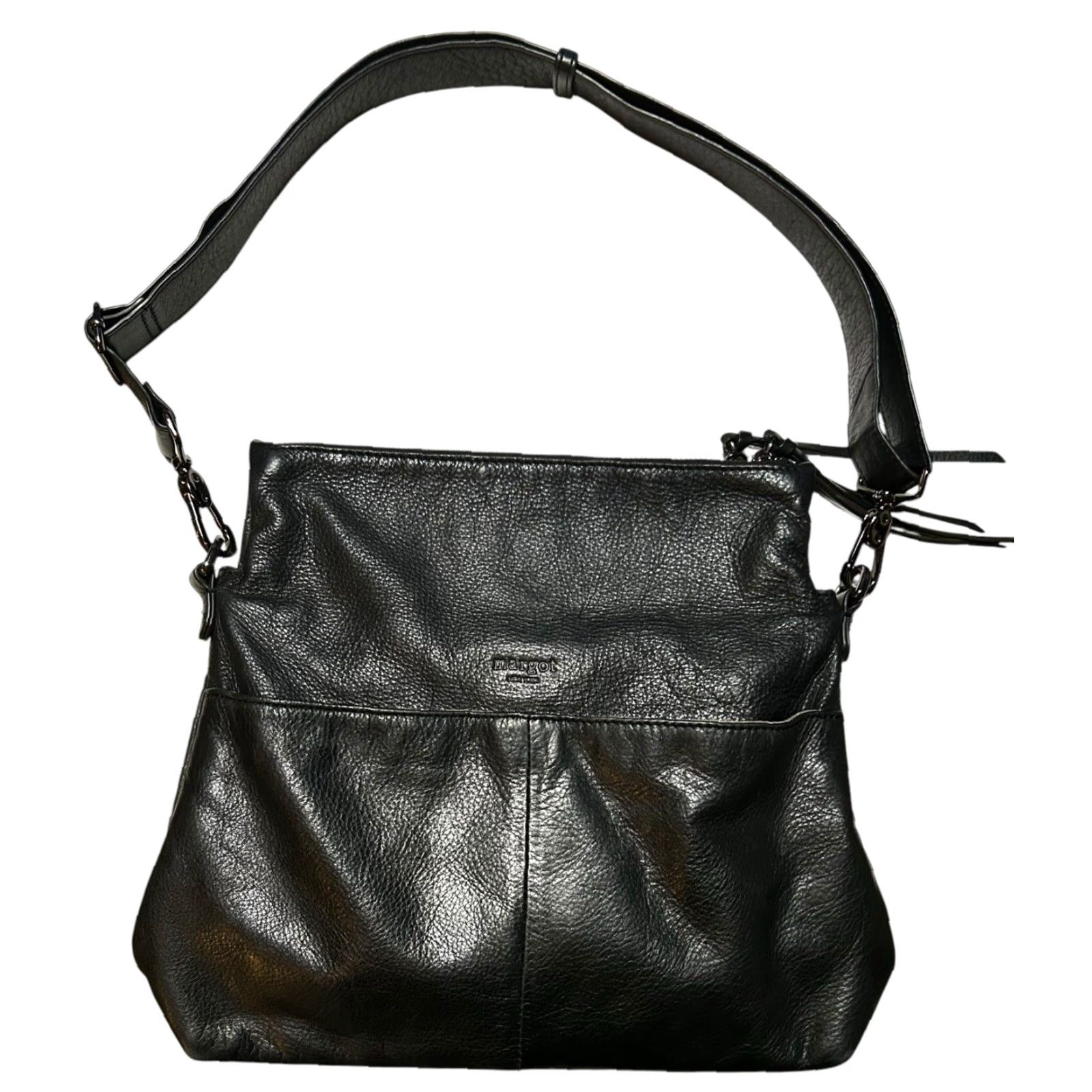 Vintage Margot New York HandBag Crossbody Purse Black Leather Women’s Shoulder Bag Crossbody Strap Adjustable Bag Charm Size ONE SIZE - 2 Thumbnail