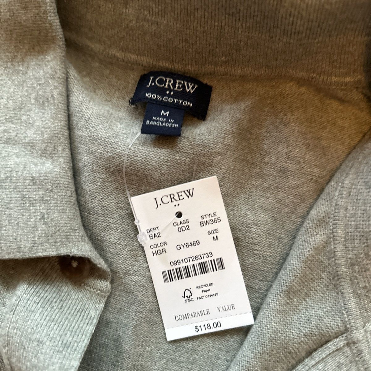 J.Crew J.Crew Grey Sweater | Size M | Cotton | NWT Size US M / EU 48-50 / 2 - 2 Thumbnail