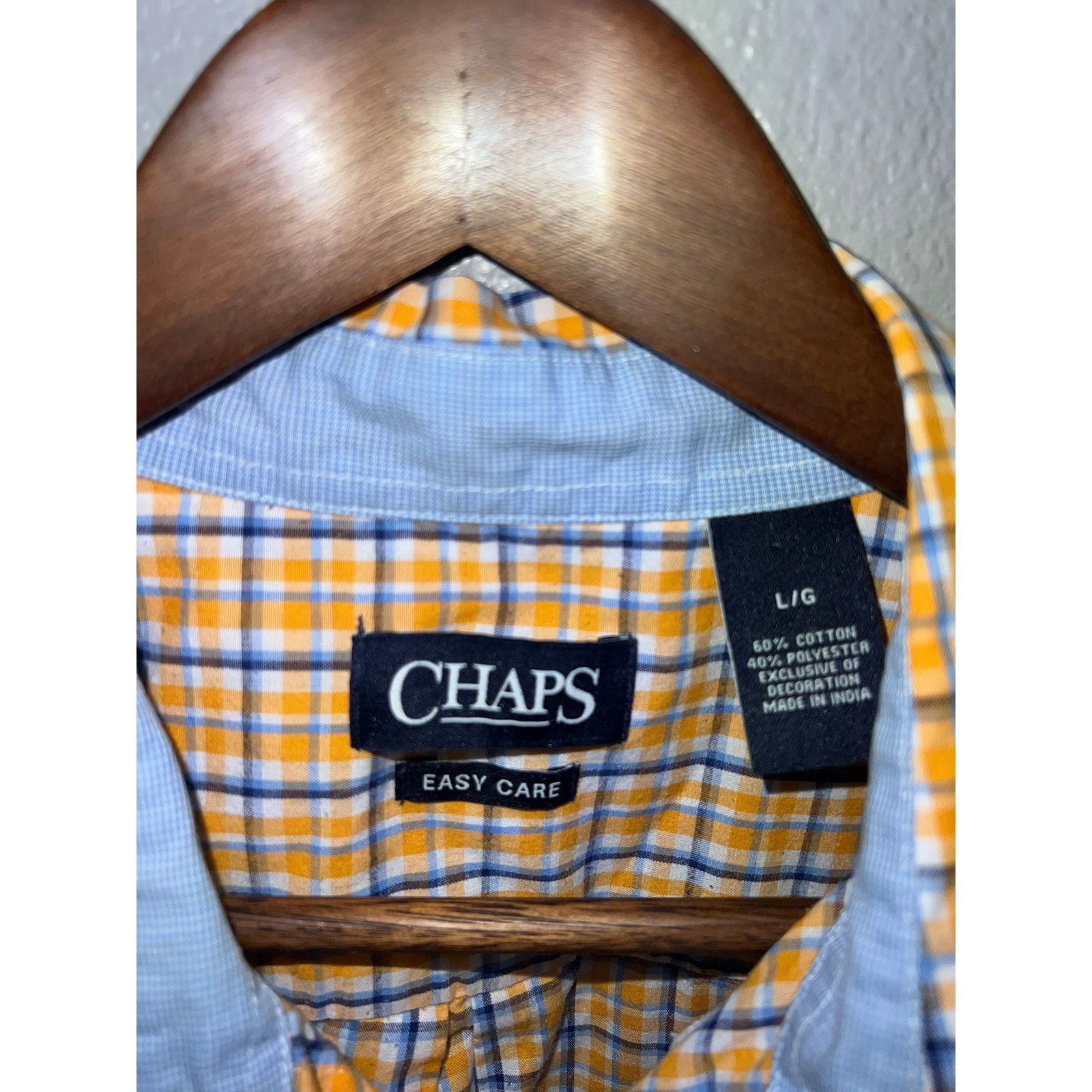 Chaps Chaps Button Up Shirt Orange Blue Easy Care office Summer L Size US L / EU 52-54 / 3 - 5 Thumbnail