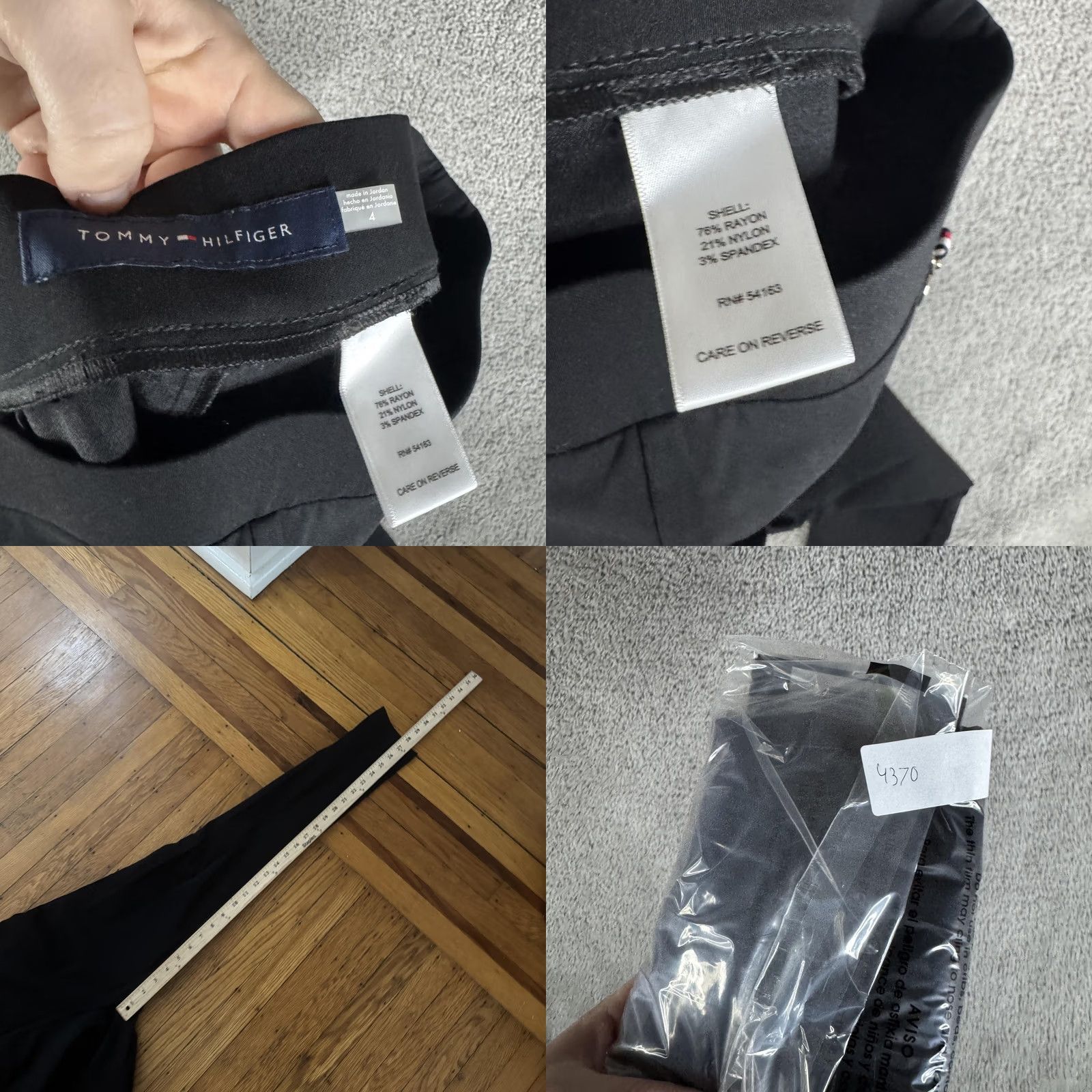 Tommy Hilfiger Tommy Hilfiger Suit Pants Womens 4 Black Slim Stretch Tailored Workwear Office Pants Suit Size 27" / US 4 / IT 40 - 9 Thumbnail