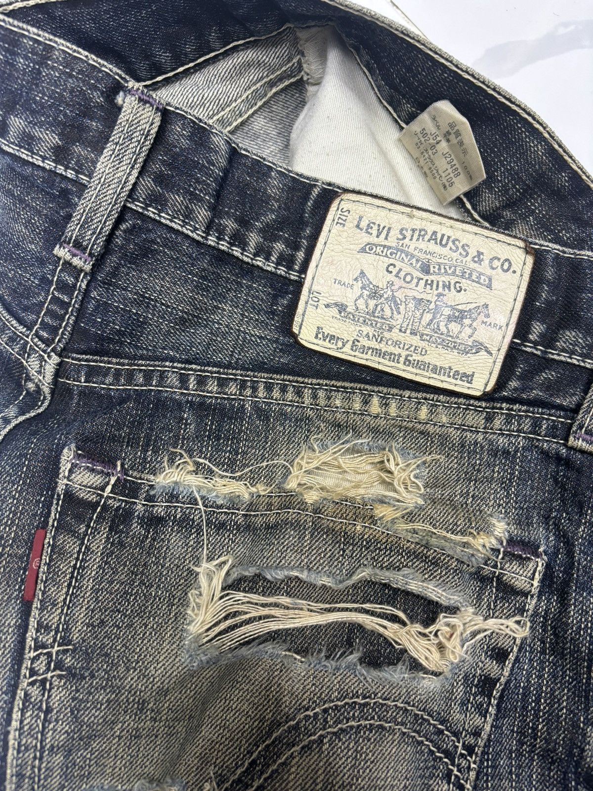 If Six Was Nine × JNCO × Levi's 🔥LEVIS 502 RUSTY DISTRESSED DENIM JEANS Size US 29 - 10 Thumbnail