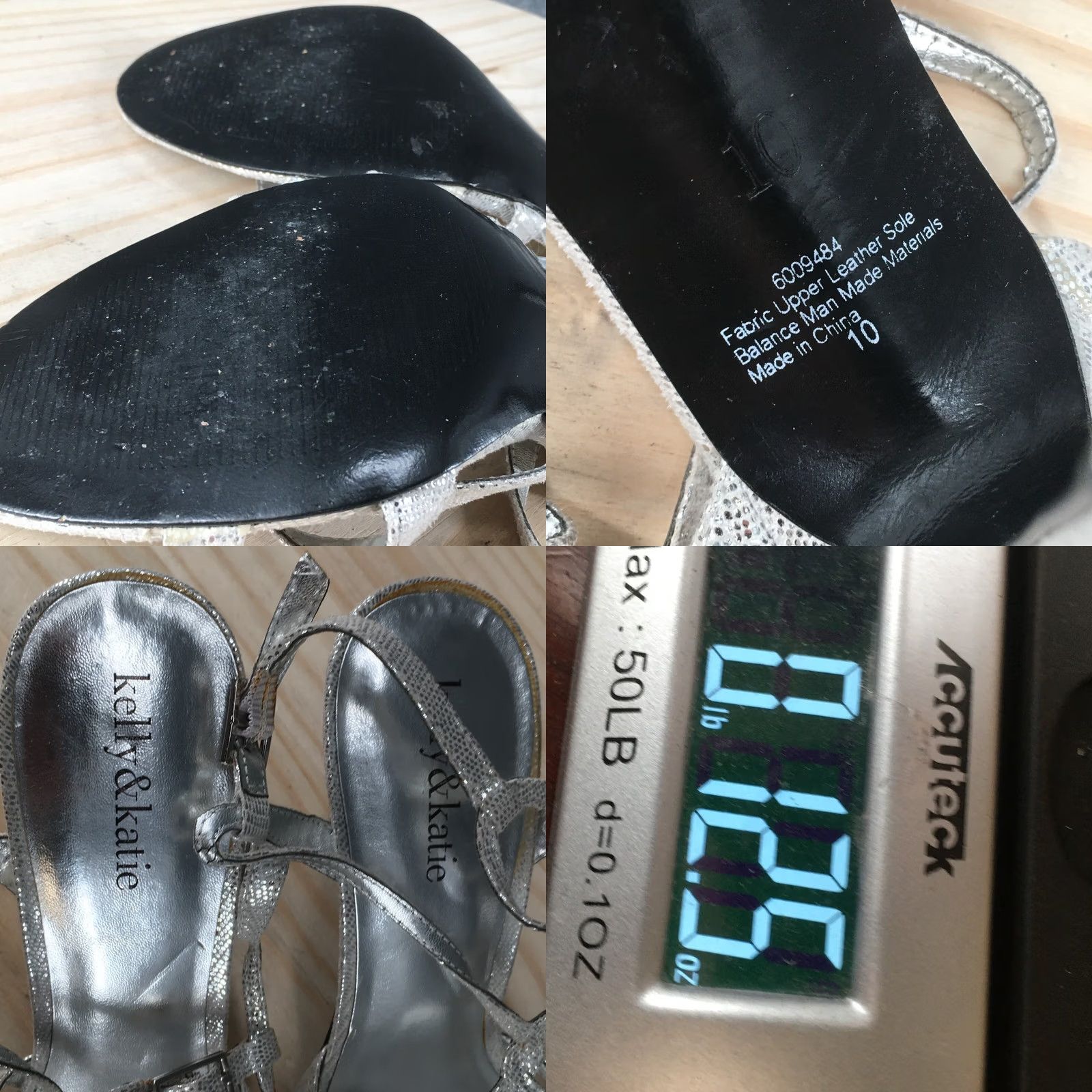 Vintage Kelly & Katie High Heels Womens 10 Strappy Stiletto Slingback Silver Fabric Heel Size US 10 / IT 40 - 9 Thumbnail