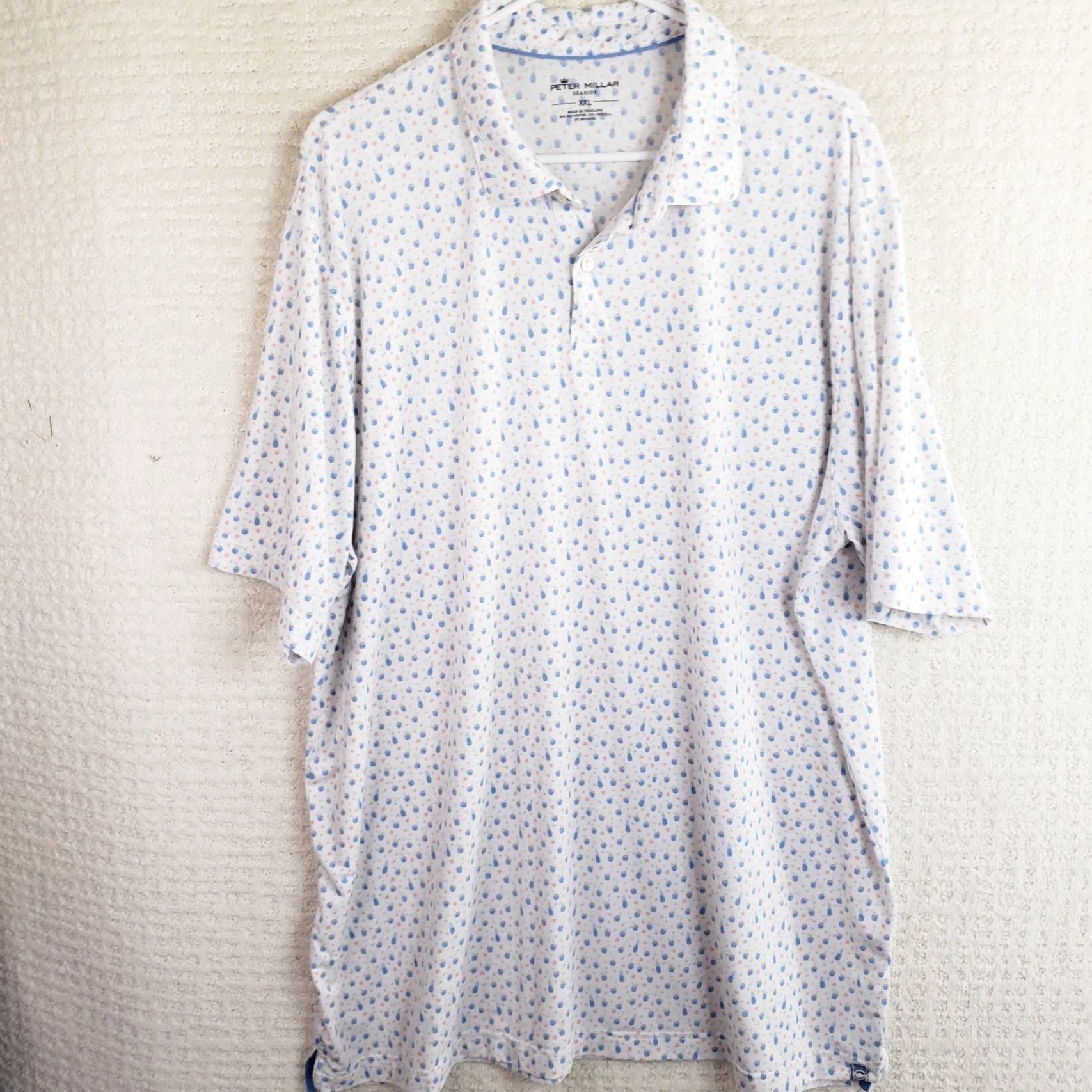 Peter Millar Peter Millar Seaside Polo Shirt Mens 2XL XXL White Blue Pink Drinks & Cocktail Polo Shirt Mens XXL White Blue Pink Drinks & Cocktail Size US XXL / EU 58 / 5 - 2 Thumbnail
