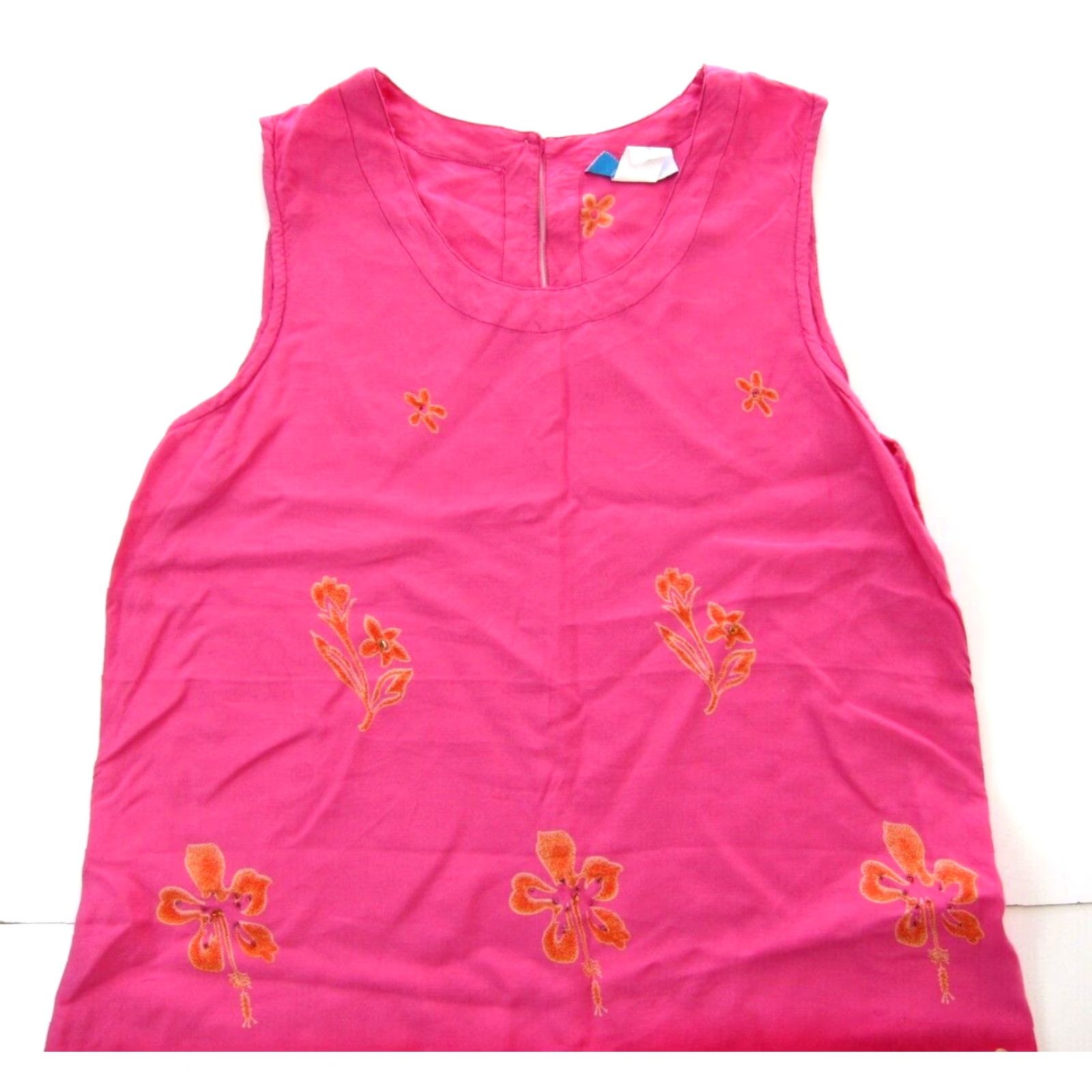 Vintage VINTAGE Hi Lites Pink Yellow Floral Hawaiian Beaded Rayon Midi Tank Sun Dress L Size L / US 10 / IT 46 - 7 Thumbnail