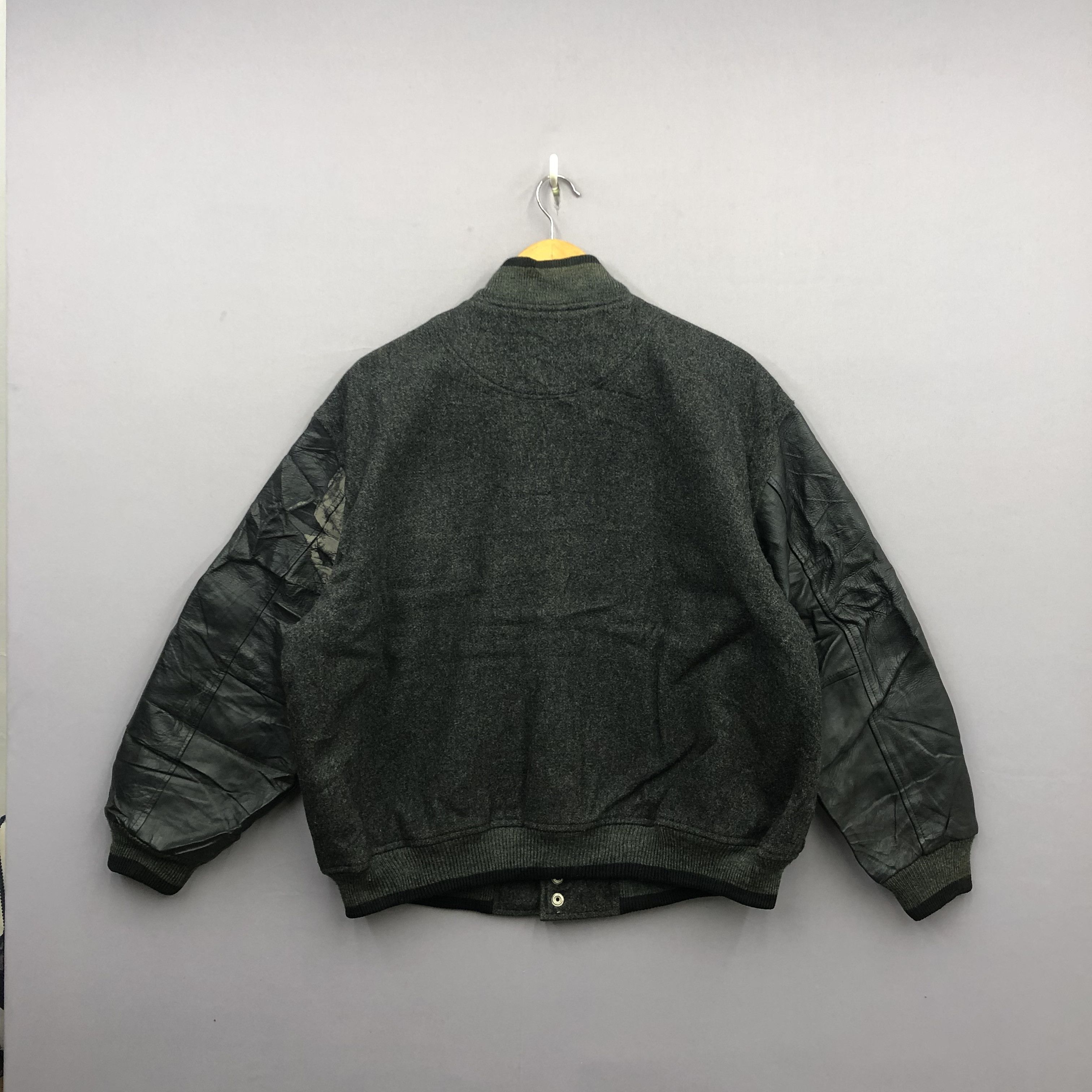 Vintage Vintage 90s Surplus Leather Varsity Wool Jacket | . Size US XL / EU 56 / 4 - 2 Thumbnail