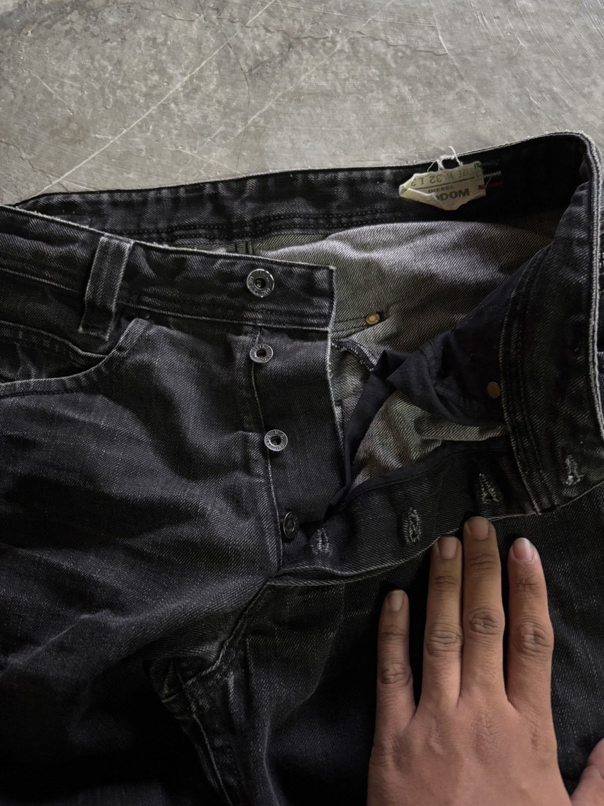 Diesel 2000s Diesel industry opium black jeans claw washed faded Size US 34 / EU 50 - 4 Thumbnail