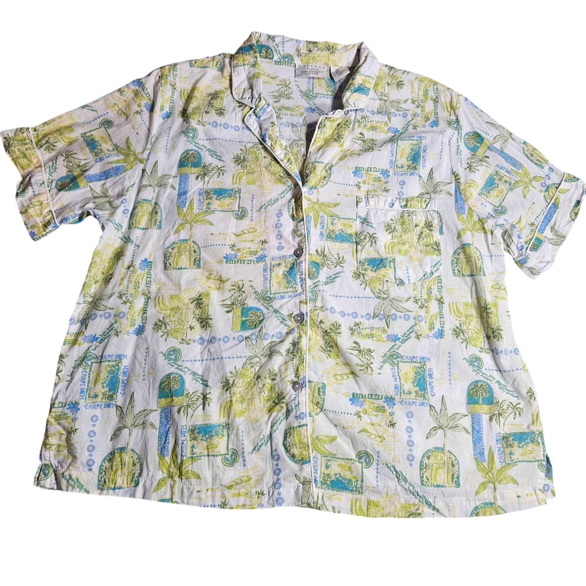 Other Calypso St. Barth Carpe Diem Palm Organic Cotton L Pajama lo Size L / US 10 / IT 46 - 1 Thumbnail