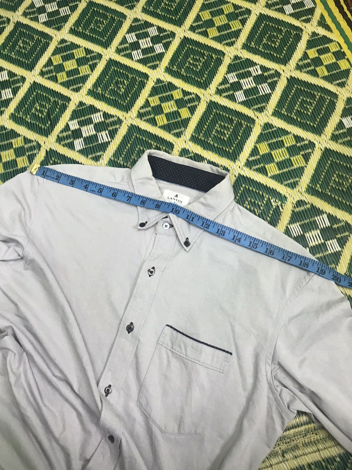 Designer × Lanvin × Vintage LANVIN Classique Shirt Gray Cotton Men's Button Up Size 50 Size US L / EU 52-54 / 3 - 13 Thumbnail