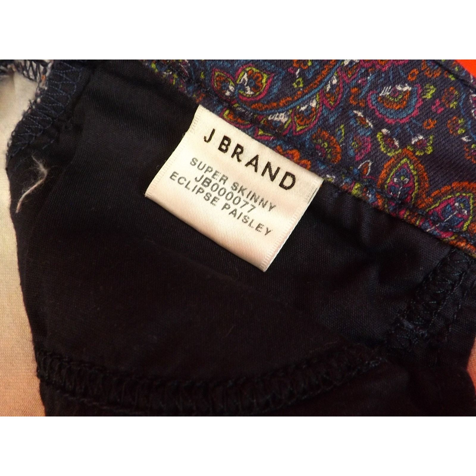 J Brand J BRAND MULTI COLOR ECLIPSE PAISLEY SKINNY MID RISE JEANS 28 Size 28" / US 6 / IT 42 - 10 Thumbnail