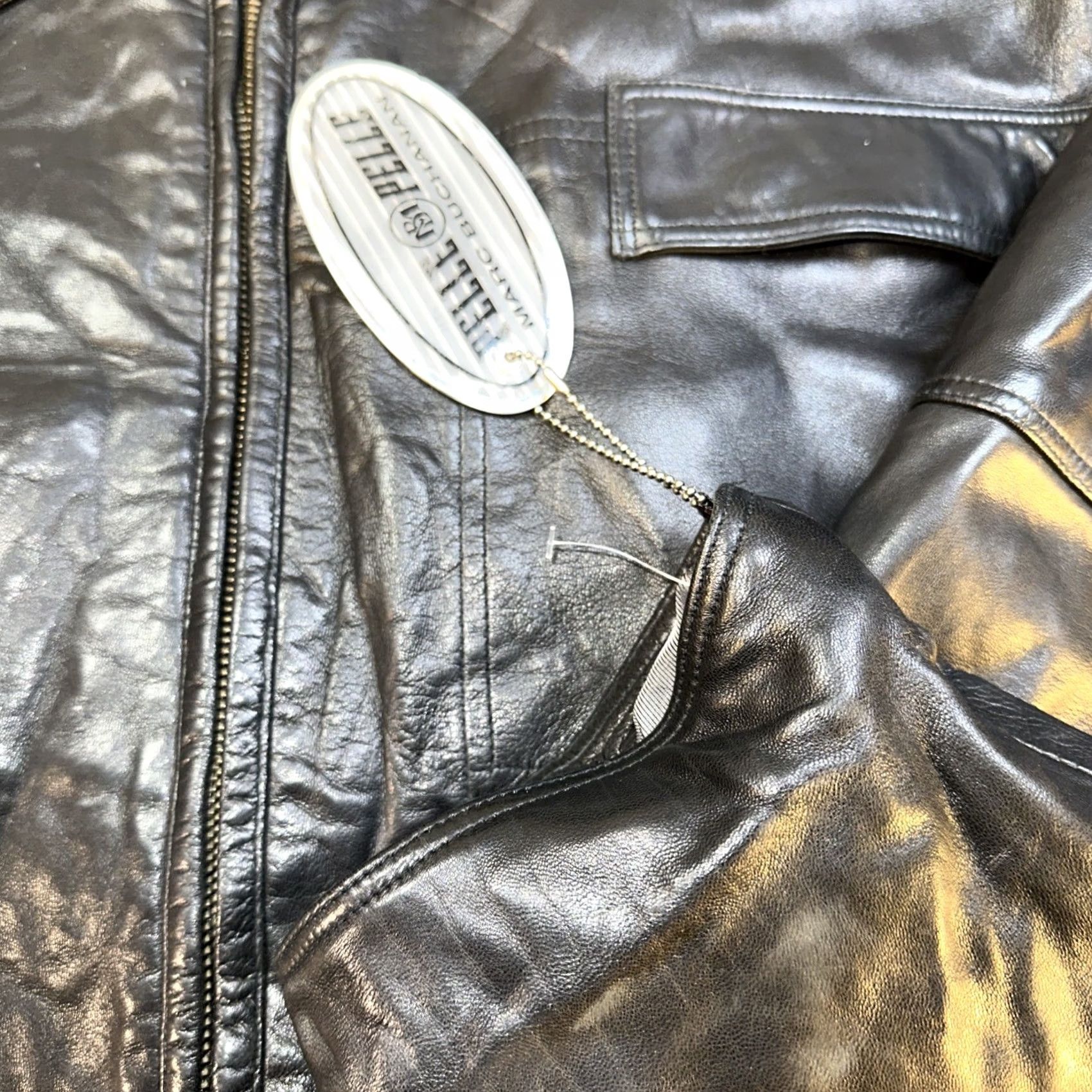 Vintage VINTAGE Pelle Pelle Leather Jacket Size 56 Black Marc Buchanan Hip Hop NWT Jacket Men Black 90s 2000s Size US XL / EU 56 / 4 - 6 Thumbnail