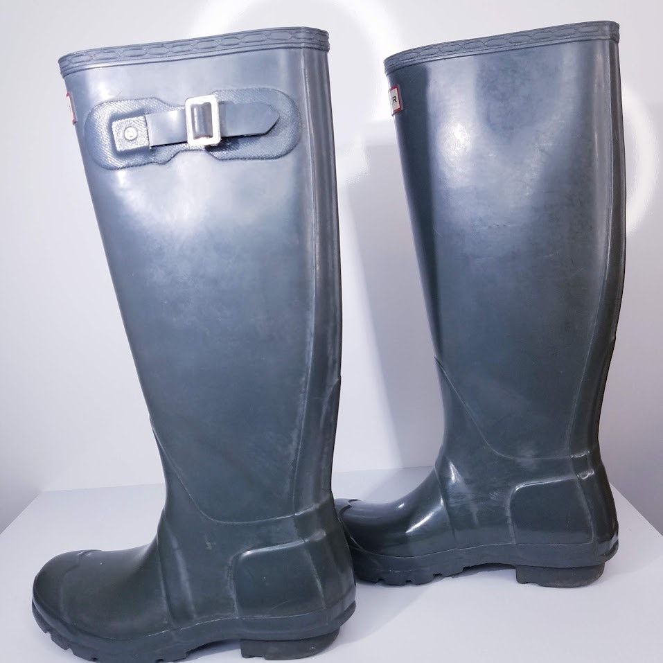 Hunter Women's Original Tall Gloss Rain Boots Green sz 5 EU 35.5 Size US 5 / IT 35 - 5 Thumbnail