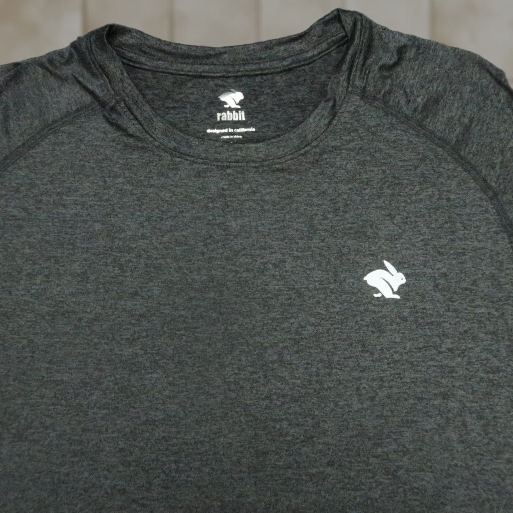 Rabbit Shirt Men XL Gray Performance Long Sleeve Crew Neck Running
