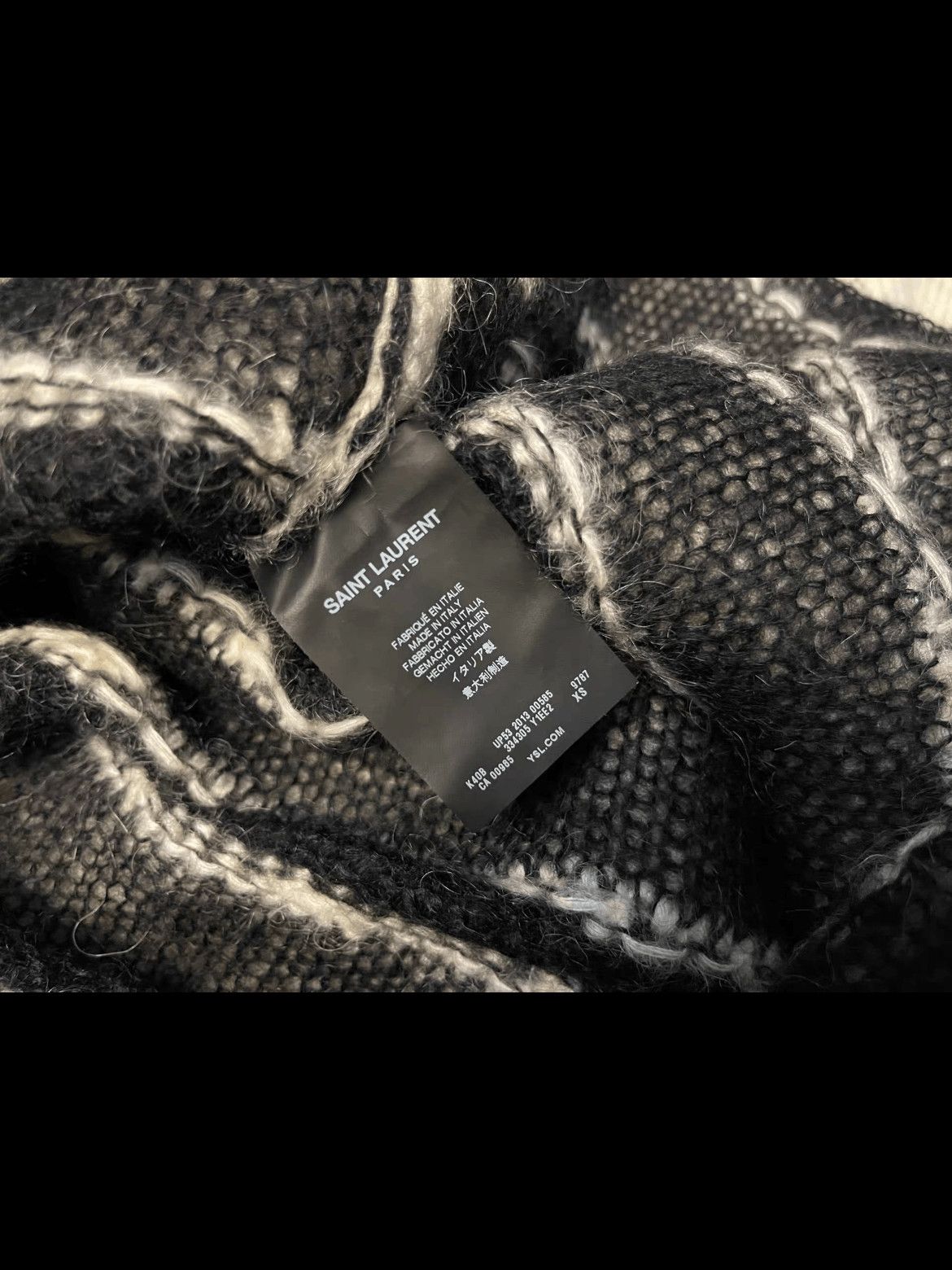 Saint Laurent Paris Saint Laurent Paris 13AW Mohair Stripe OS Knitwear Size US XS / EU 42 / 0 - 3 Thumbnail