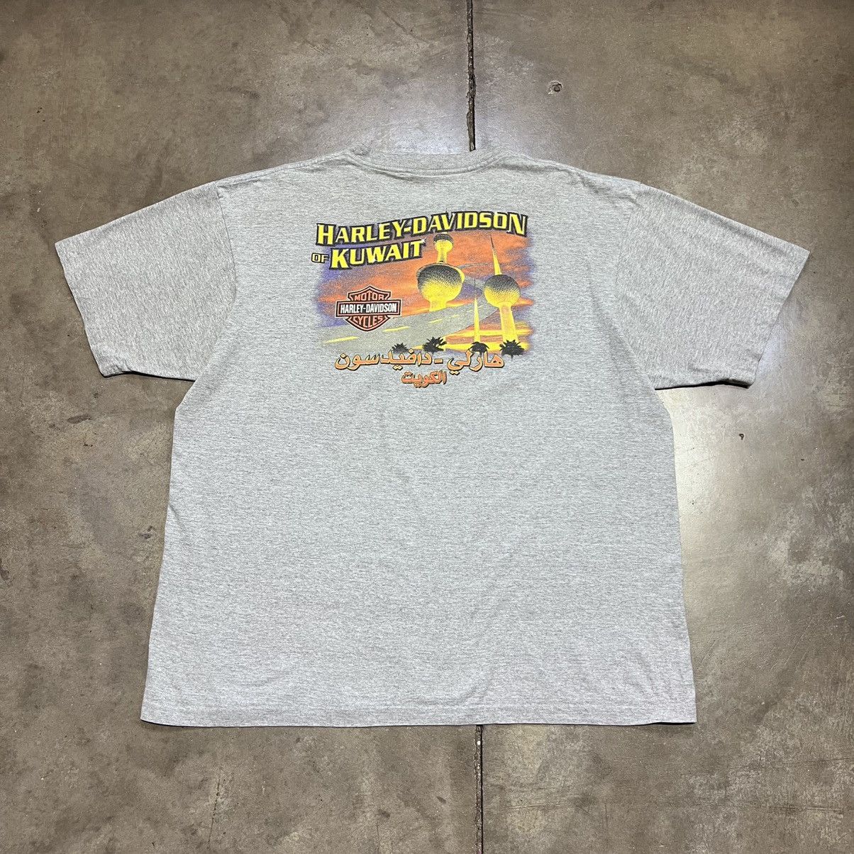 Harley Davidson Vintage Harley Davidson Motorcycle Biker T shirt Kuwait Y2K Size US XXL / EU 58 / 5 - 1 Thumbnail
