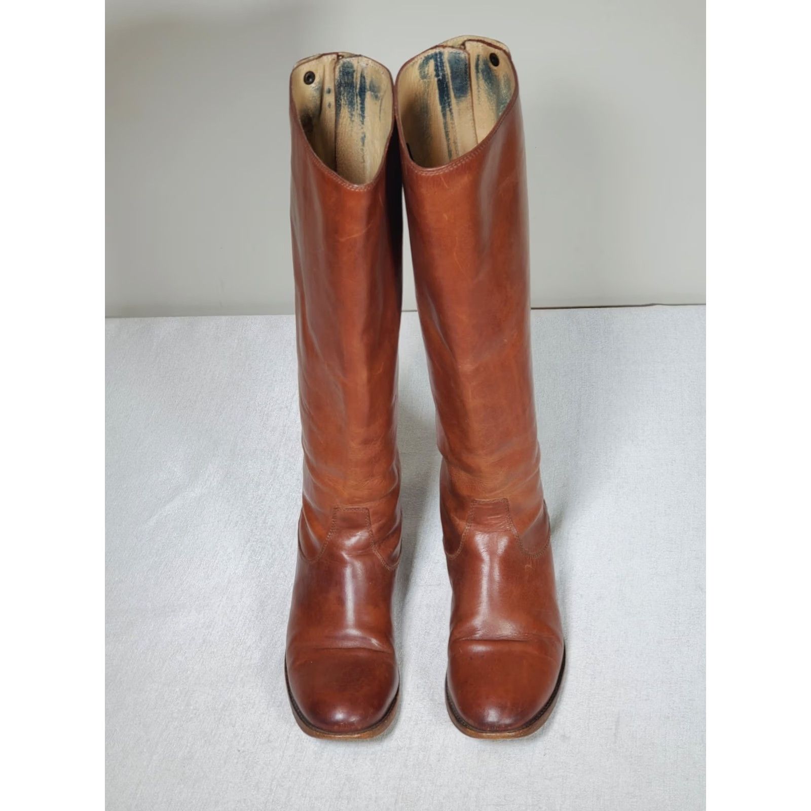 Frye FRYE Melissa Button Back Zip Knee High Riding Boot 76431 Cognac Brown Leather Wide Calf Women 7 B Size US 7 / IT 37 - 7 Thumbnail