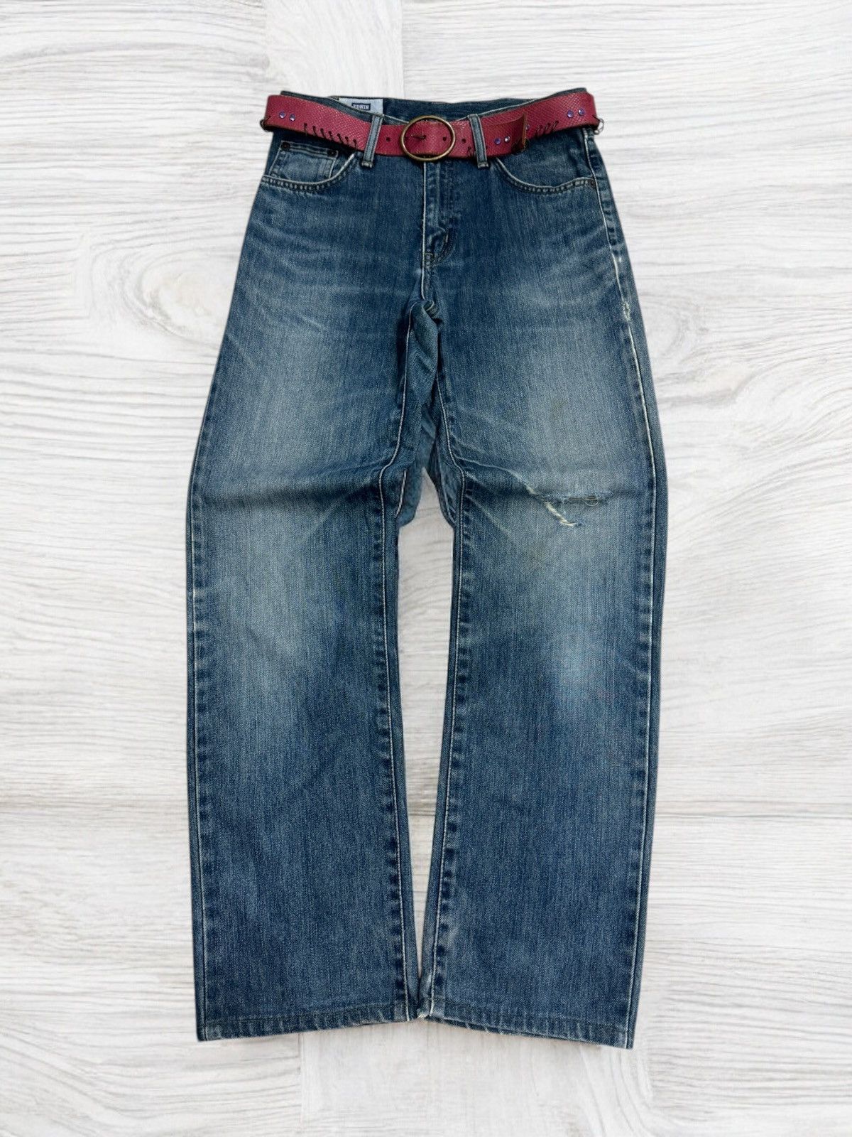 Edwin × Vintage EDWIN 403 DISTRESSED DESIGN DENIM JEANS Size US 28 / EU 44 - 1 Thumbnail