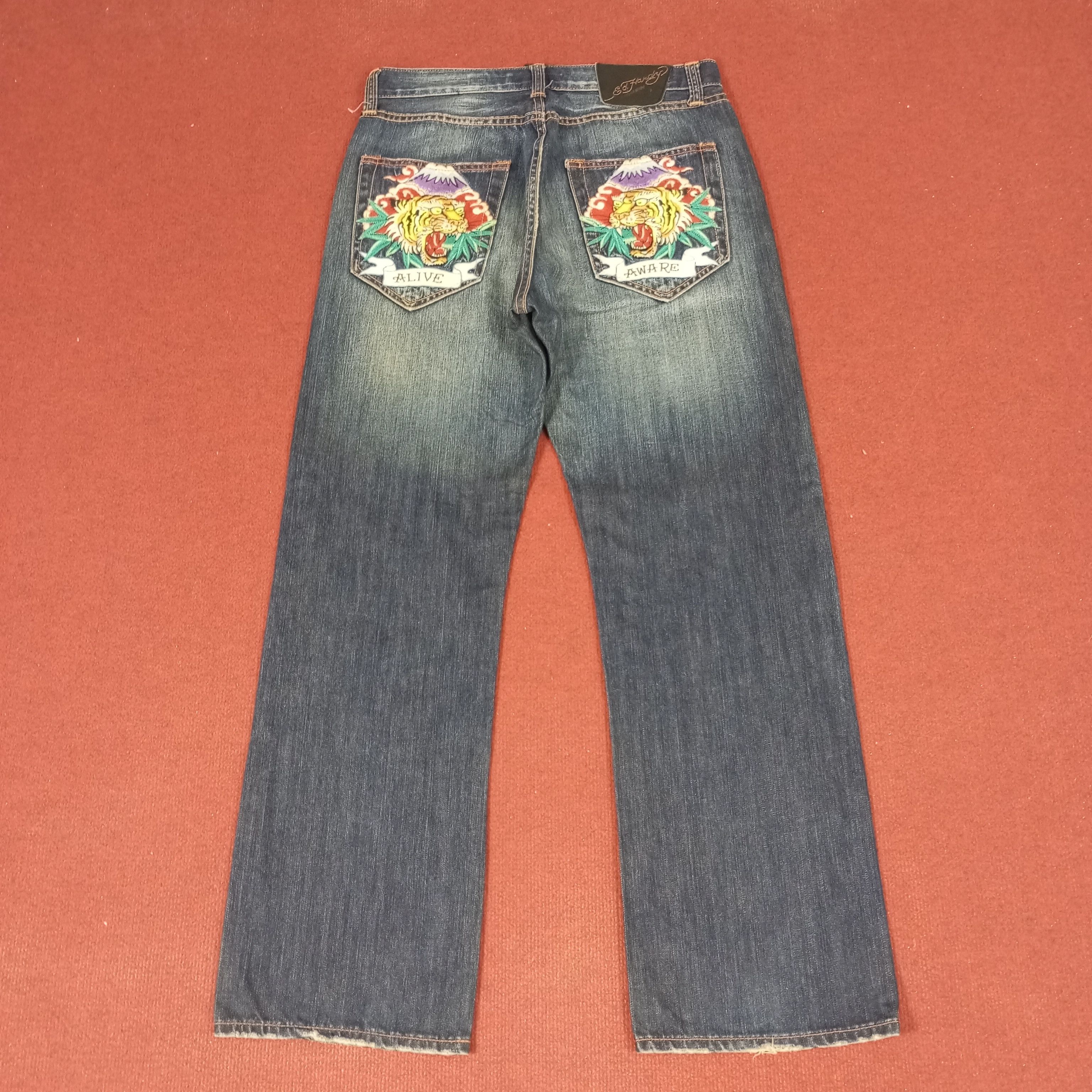Christian Audigier Ed Hardy Tiger Design Fashion Style Jeans Size US 32 / EU 48 - 1 Thumbnail