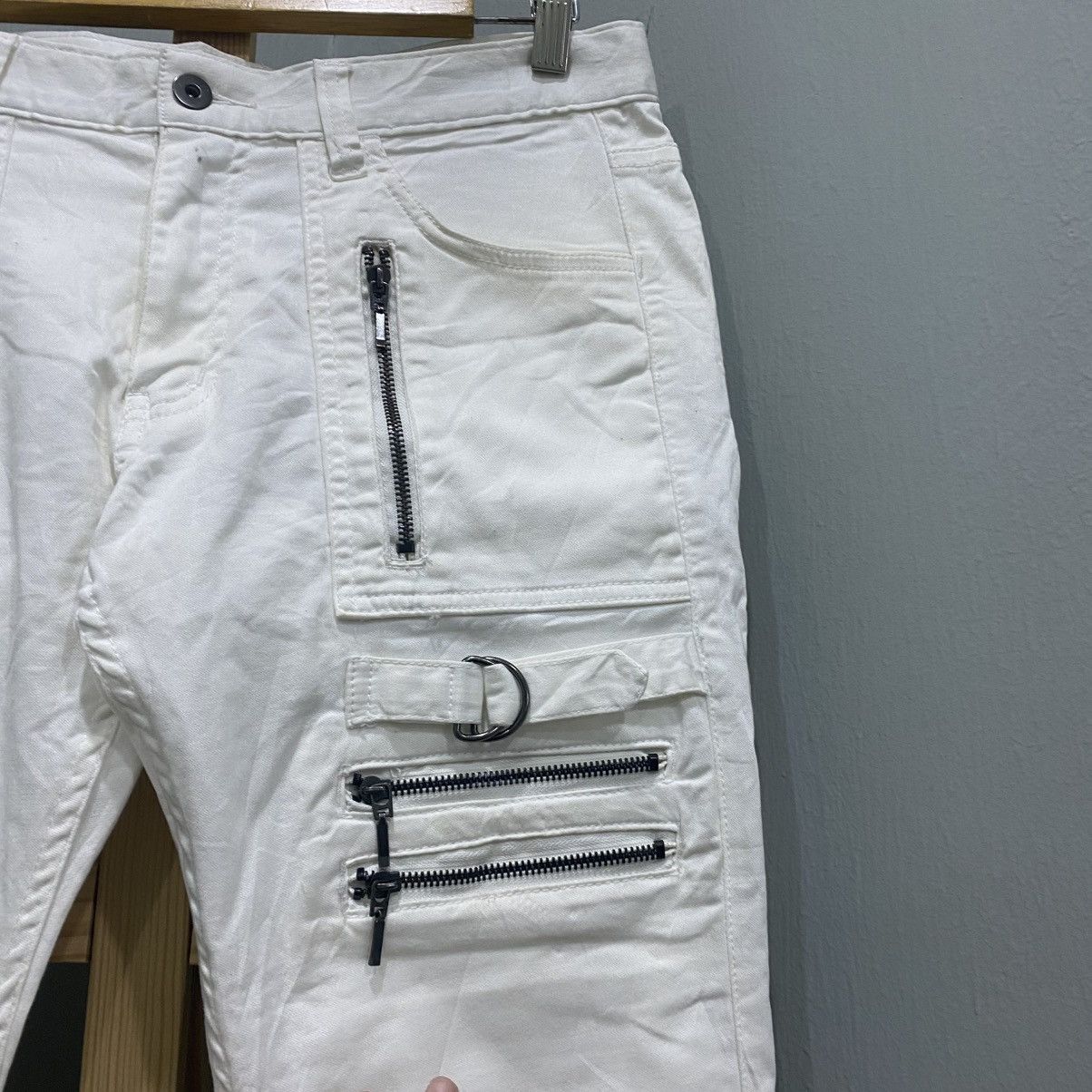 If Six Was Nine Archive White Multi-Zipper Bondage Cargo Pants Y2K Cyber Size US 30 / EU 46 - 9 Thumbnail