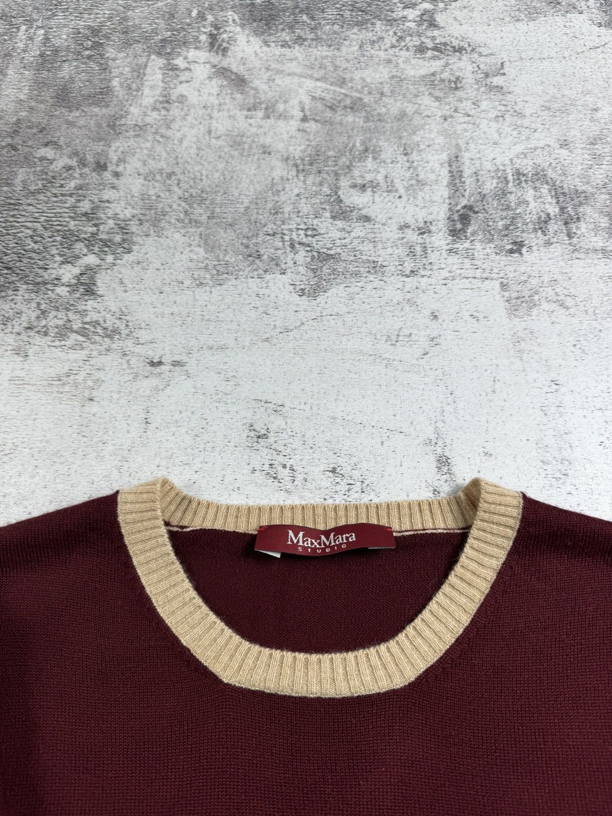 Max Mara × Vintage Max Mara Studio Wool Cherry Dress Long Pullover Sweater Size M / US 6-8 / IT 42-44 - 7 Thumbnail