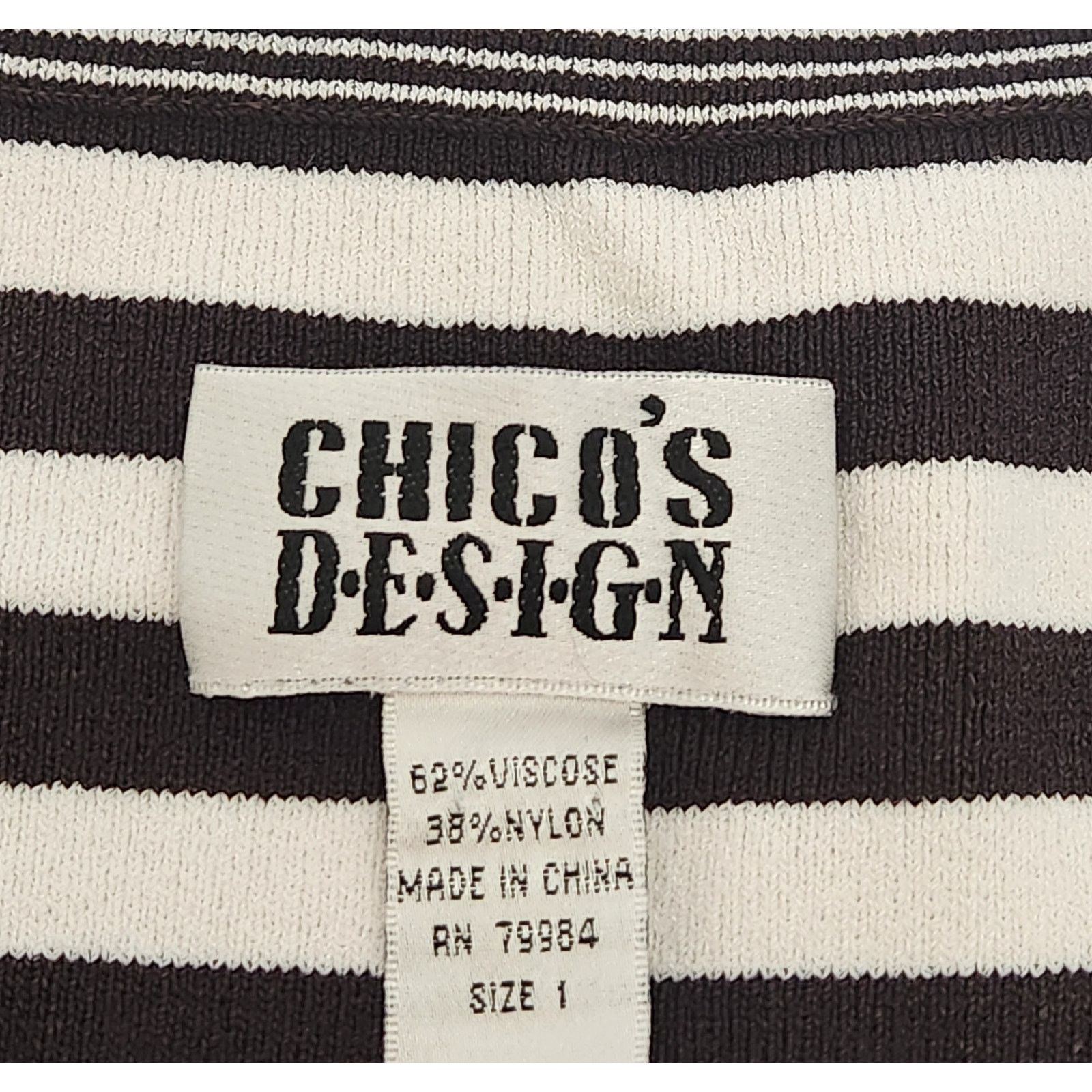 Other Chico's Black White Striped V Neck Sleeveless Top 1 Medium Size M / US 6-8 / IT 42-44 - 3 Thumbnail