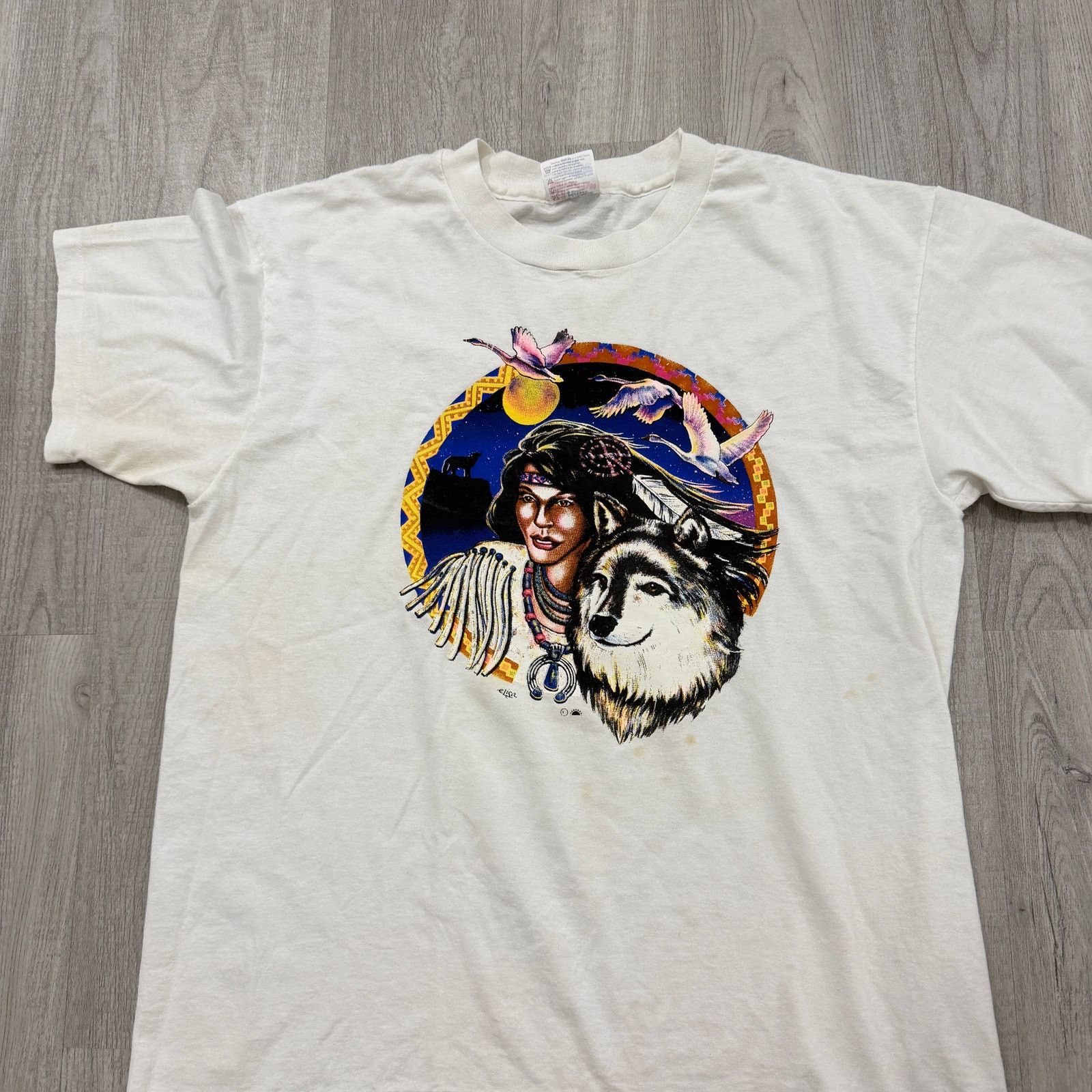 Vintage Vintage Native American Shirt Size Large Wolf Tribal 90s Size US L / EU 52-54 / 3 - 2 Thumbnail