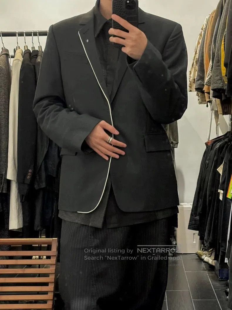 Ann Demeulemeester Ann Demeulemeester White Trim Blazer. Size US XS / EU 42 / 0 - 2 Thumbnail