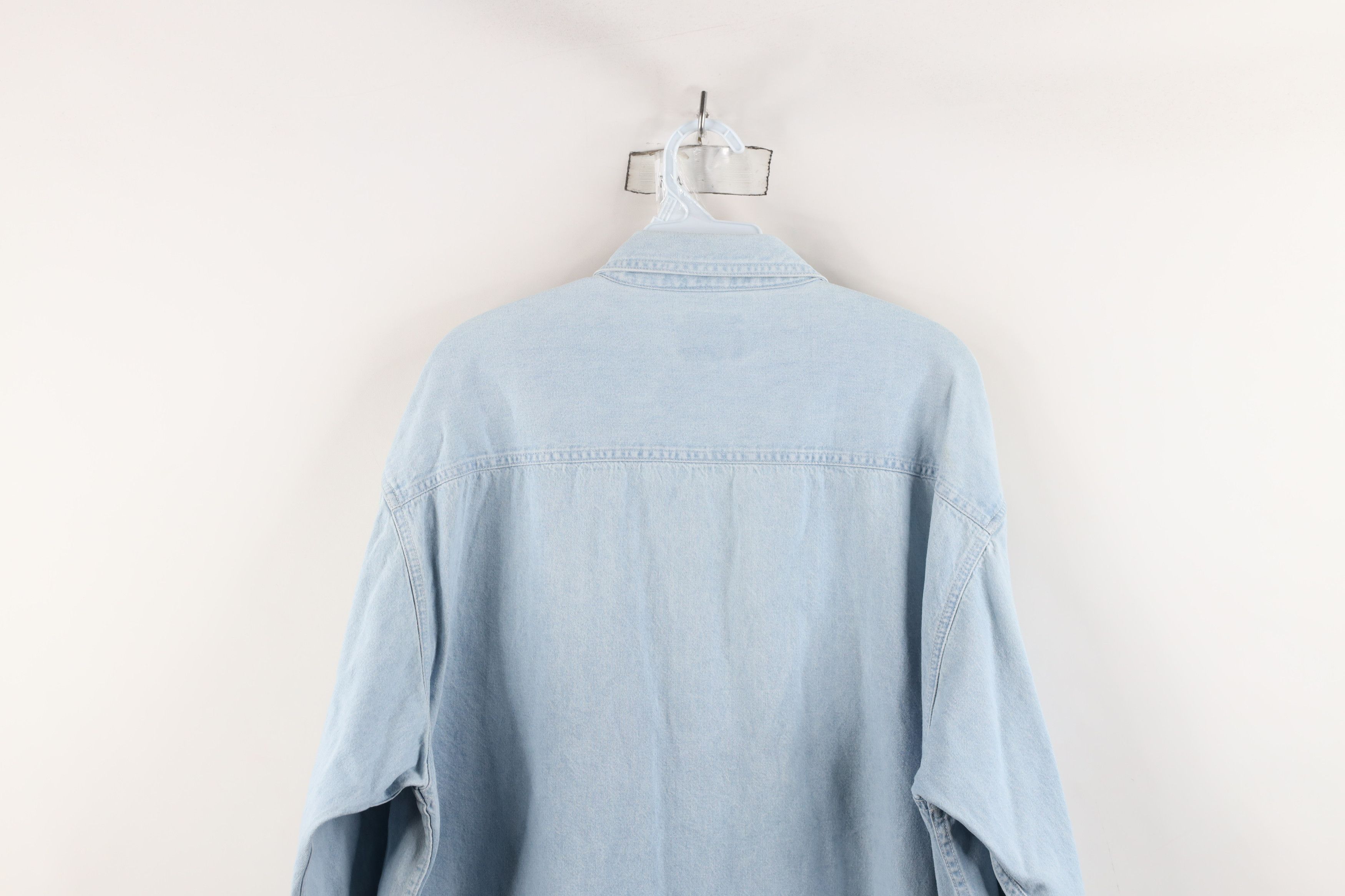 Vintage Vintage 90s Ohio State University Denim Jean Button Shirt Size US L / EU 52-54 / 3 - 14 Thumbnail