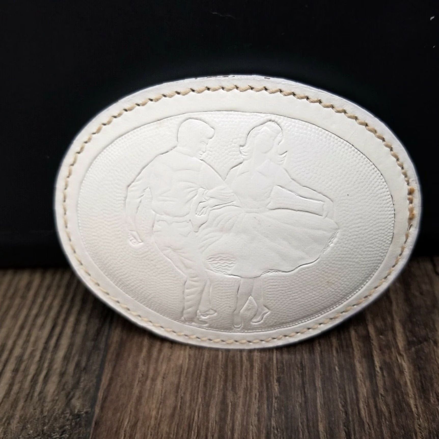 Rockmount Ranch Wear VINTAGE Rockmount Ranch Wear Champion Square Dance Belt Buckle Leather Embossed Men Western Buckle White 1980s Size ONE SIZE - 7 Thumbnail