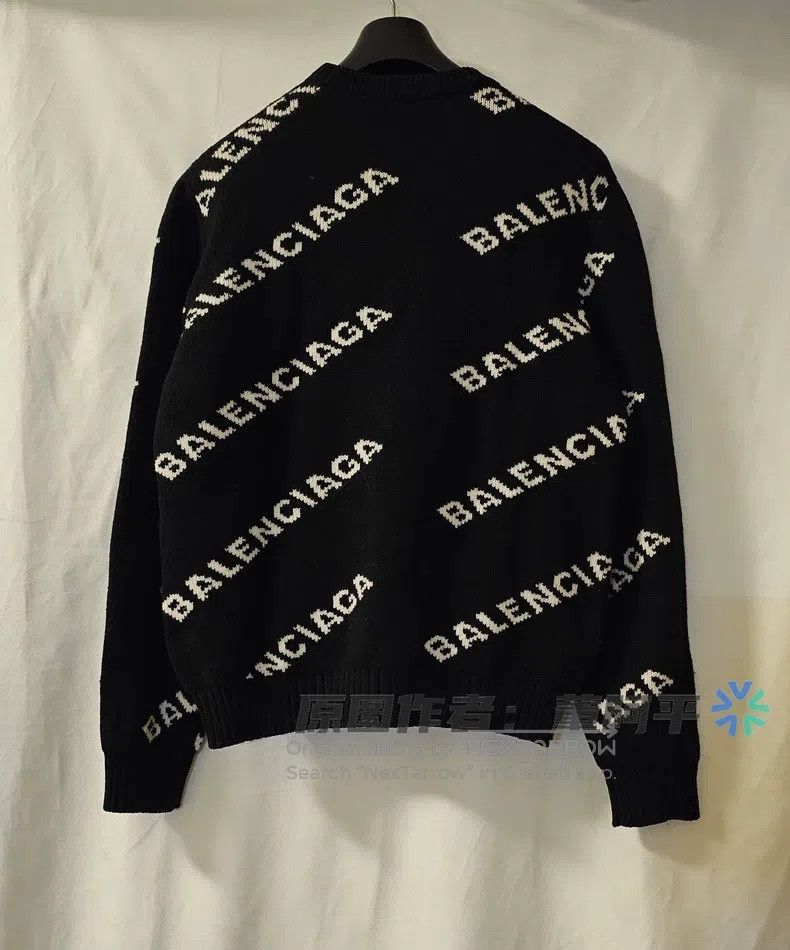 Balenciaga Balenciaga Full Logo Knit Sweater Size US M / EU 48-50 / 2 - 4 Thumbnail