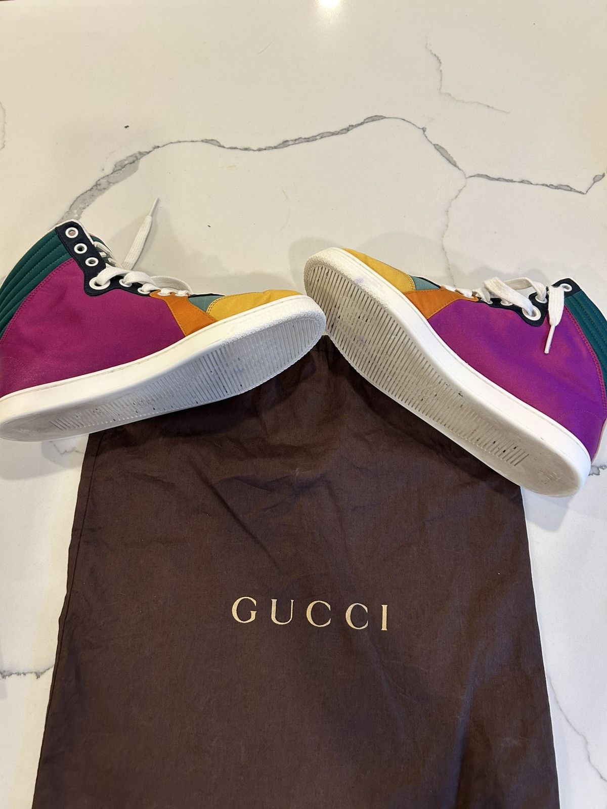 Gucci gucci satin hightops multicolor Size US 5 / EU 37 - 1 Thumbnail
