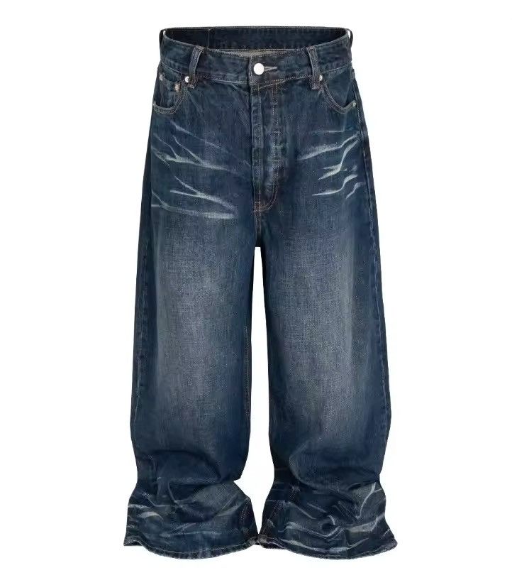 Japanese Brand × Jean Vintage Frayed Wide Leg Jeans Size US 35 - 3 Thumbnail